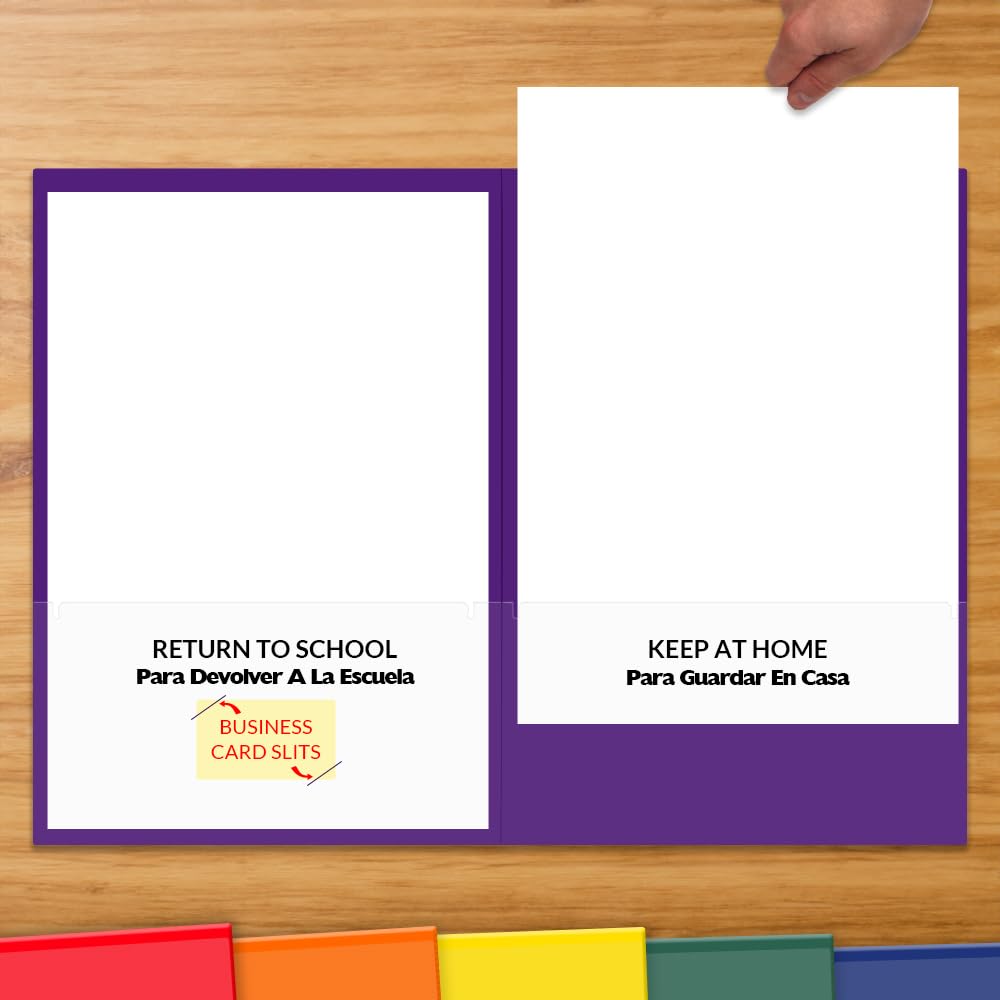 StoreSMART® Plastic Archival Folders - 36-Pack (6 Colors, 6 Each) - School & Home Organization - Spanish/English Bilingual - Made in USA - Perfect for Document Storage, Classroom Supplies & Office Filing