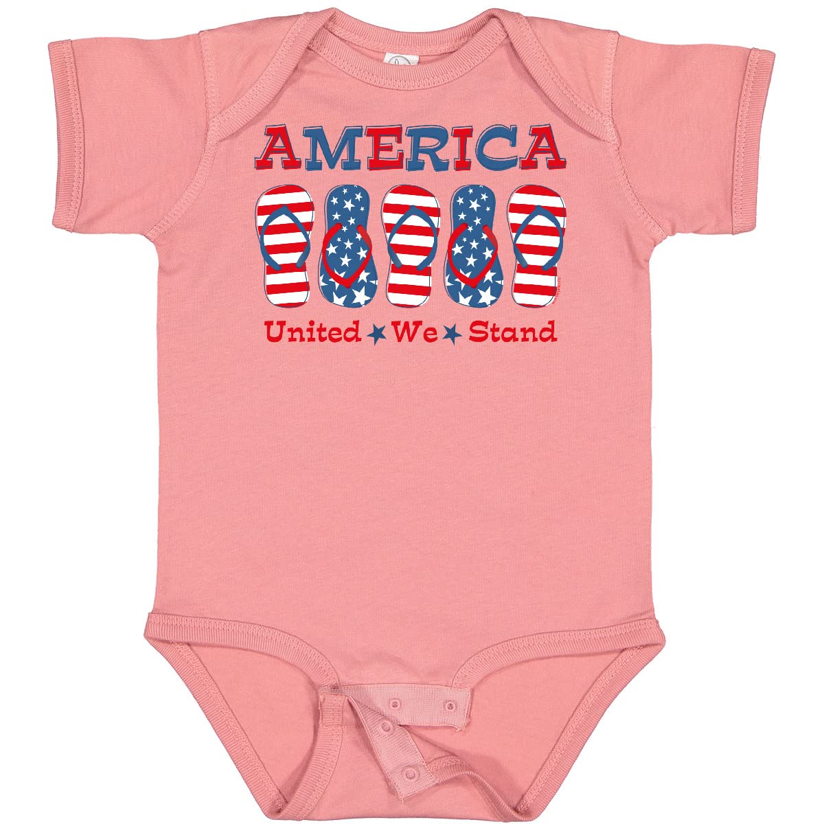 Inktastic Flip Flop America Baby Bodysuit - Cute Patriotic Outfit for Infants & Toddlers - Perfect for 4th of July, Beach Days & Family Photos