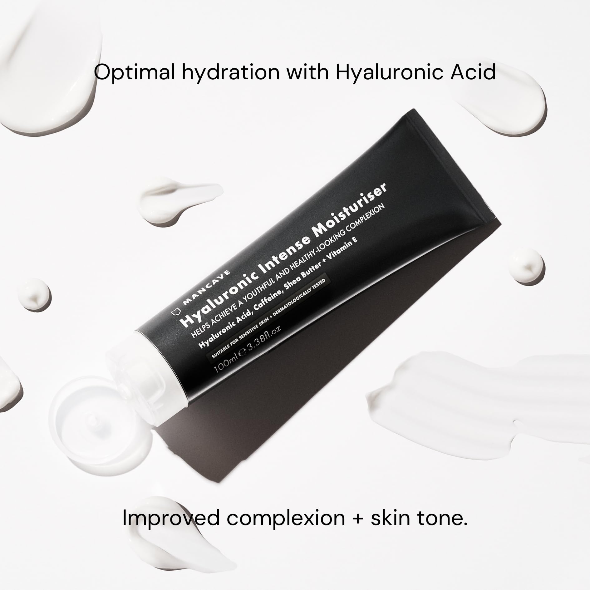 ManCave Hydration+ Skincare Gift Set for Men - SPF 20 Moisturizer, Face Wash, Exfoliating Scrub, Hyaluronic Serum & Eye Gel | Dermatologist Tested, Vegan & Natural | Perfect for Daily Skincare Routine & Travel Essentials