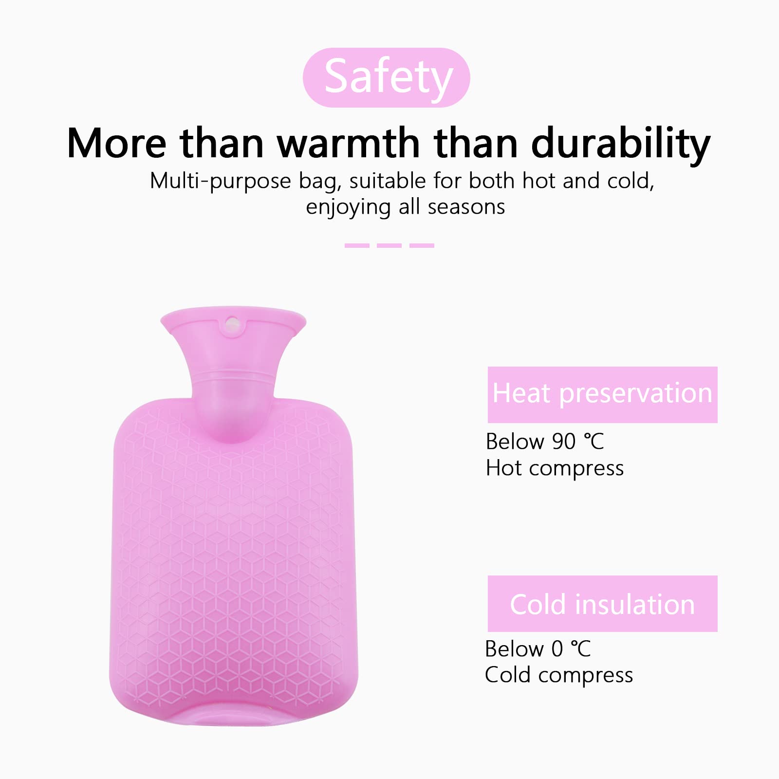 650ml Yellow Hot Water Bottle with Soft Removable Wool Cover - Leak-Proof PVC for Pain Relief, Hot/Cold Therapy - Perfect for Hand/Foot Warming, Bed Warmer & Menstrual Cramp Relief