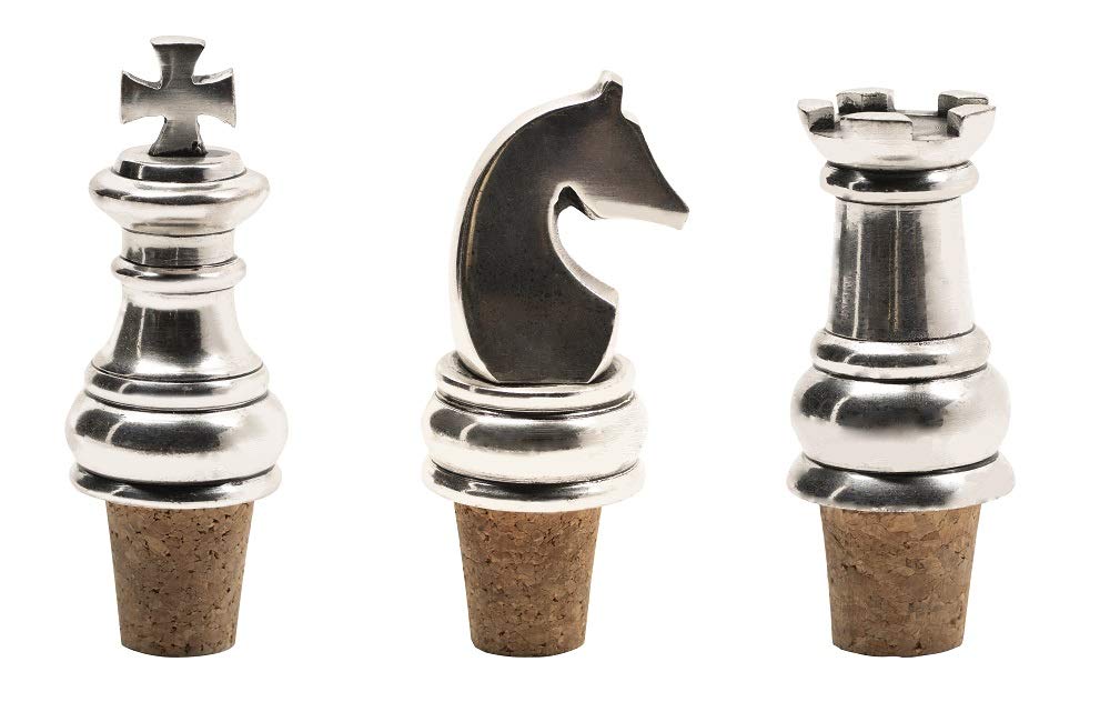 Premium Chess-Themed Wine Bottle Stoppers Set - Elegant Glass & Wooden Chess Piece Design for Wine Lovers, Perfect for Gifts, Parties, and Home Decor