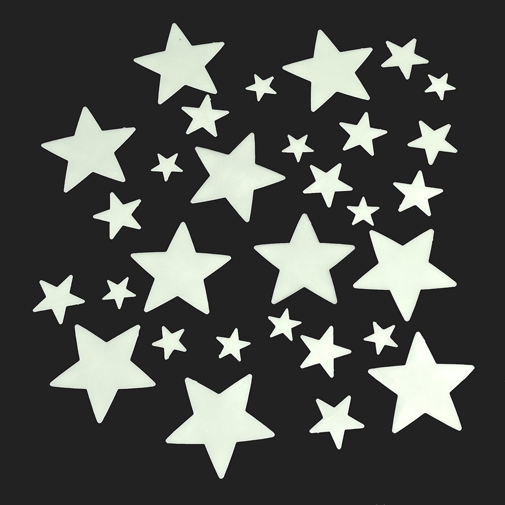 Glow in The Dark Stars for Ceiling - 30-Piece Night Sky Decals Kit for Kids Room & Bedroom Decor - Perfect for Nursery, Party & Home Astronomy Theme