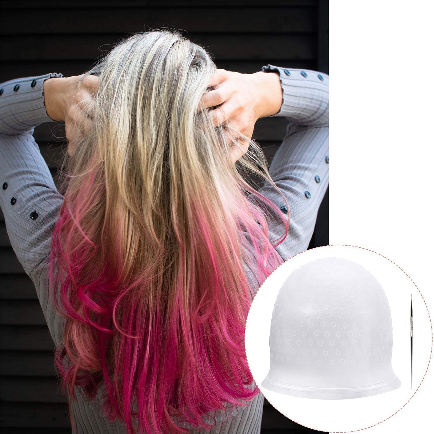 OSEN Reusable Silicone Highlight Cap for Hair Dye & Coloring - Transparent Hair Spa Cap (1 Pack) - Perfect for Salon, Home Hair Coloring & DIY Highlights
