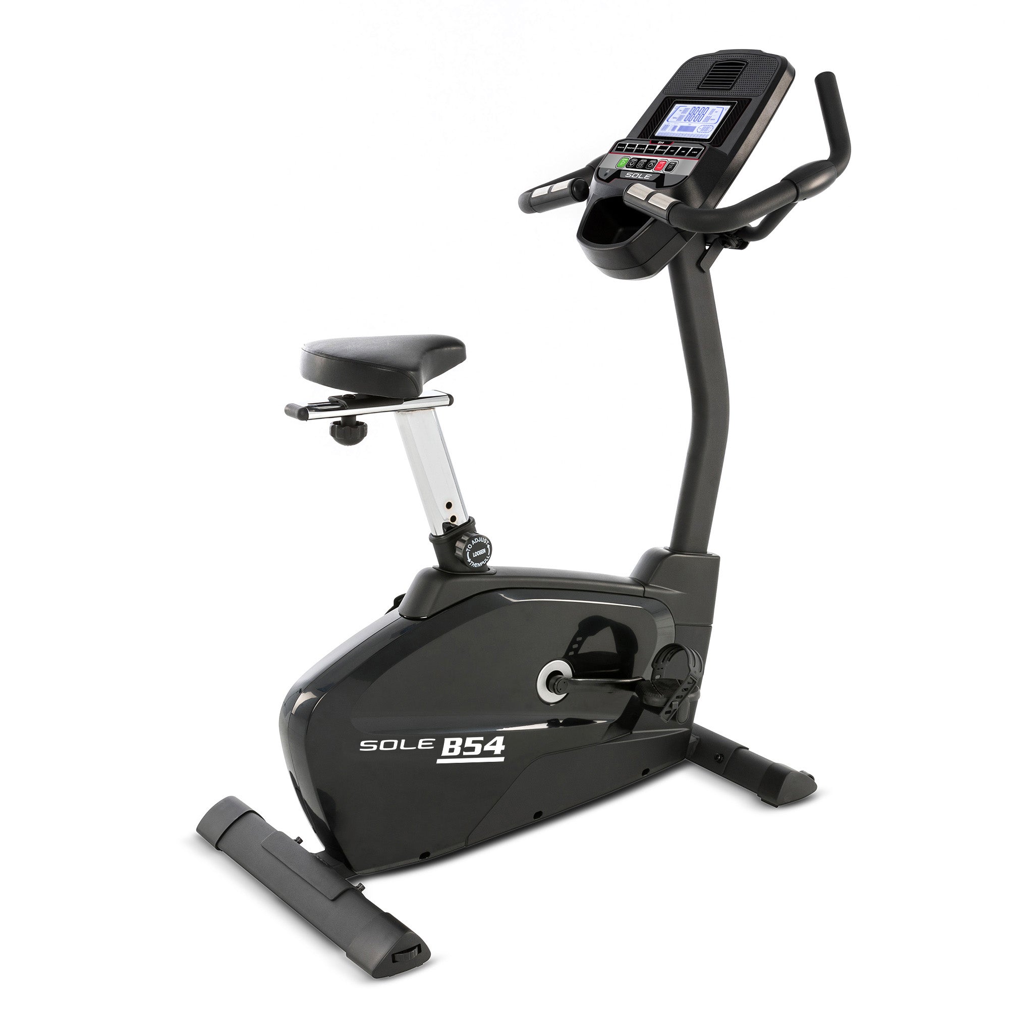 SOLE B54 Upright Exercise Bike for Home Gym - 2024 New Model with LCD Display & Adjustable Resistance - Perfect for Cardio Workouts and Indoor Cycling Training