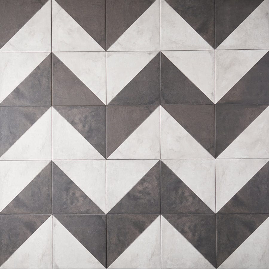 Neds Beach Encaustic Look Square Tile - Premium Porcelain Floor and Wall Tile for Bathroom, Kitchen, and Living Room Decor