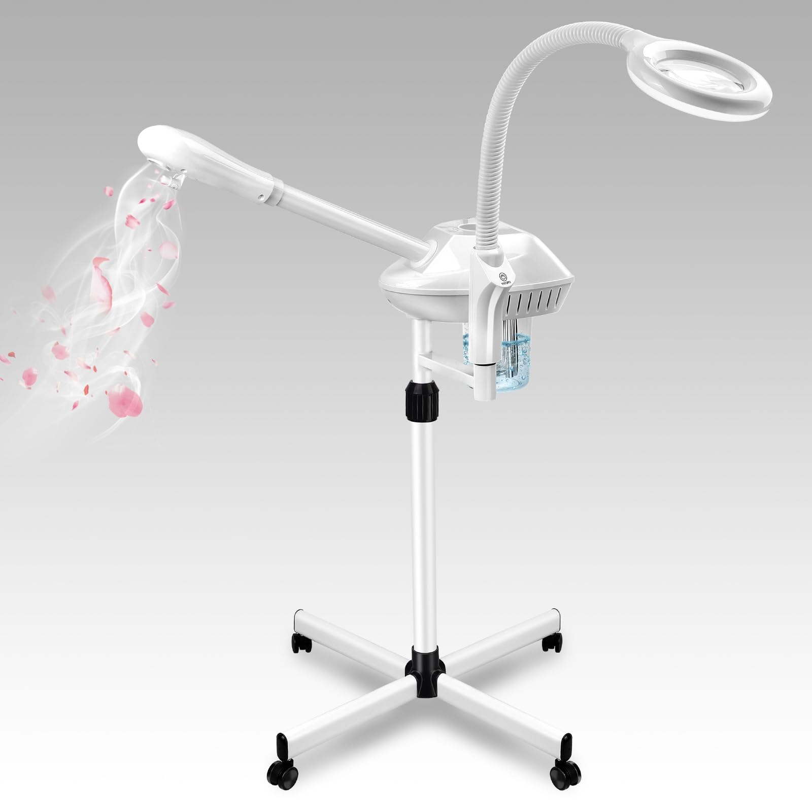 Professional 2-in-1 Facial Steamer & Ozone Humidifier with 5x Magnifier & LED Light - Deep Cleansing, Pore Tightening & Skin Hydration for Home Spa, Beauty Salon & Skincare Routine
