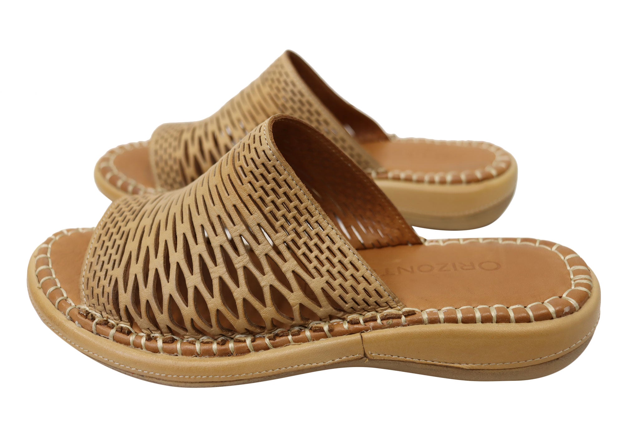 Orizonte Lyric Women's Comfortable Leather Slides Sandals - European Style Casual Summer Shoes for Beach, Pool & Home Wear