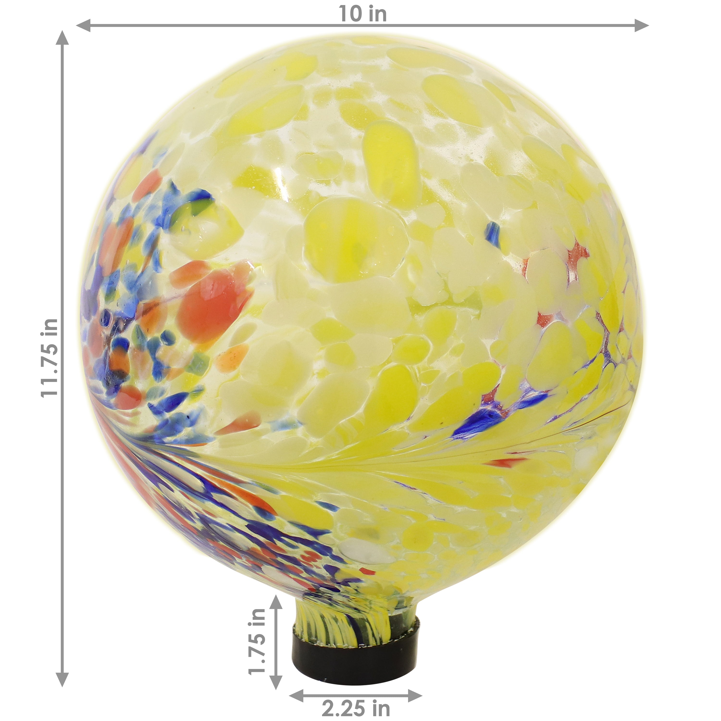 Sunnydaze 10-Inch Outdoor Glass Gazing Globe - Reflective Garden Decor for Patio, Yard & Landscaping - Perfect for Meditation Spaces & Zen Gardens