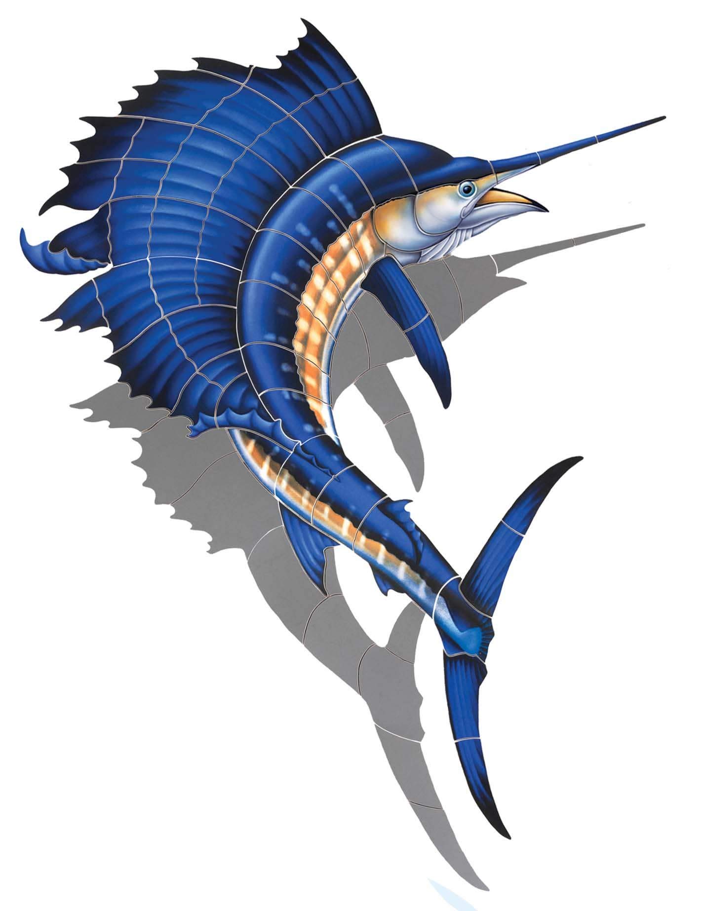 Sailfish Swimming Pool Mosaic Tile - 71