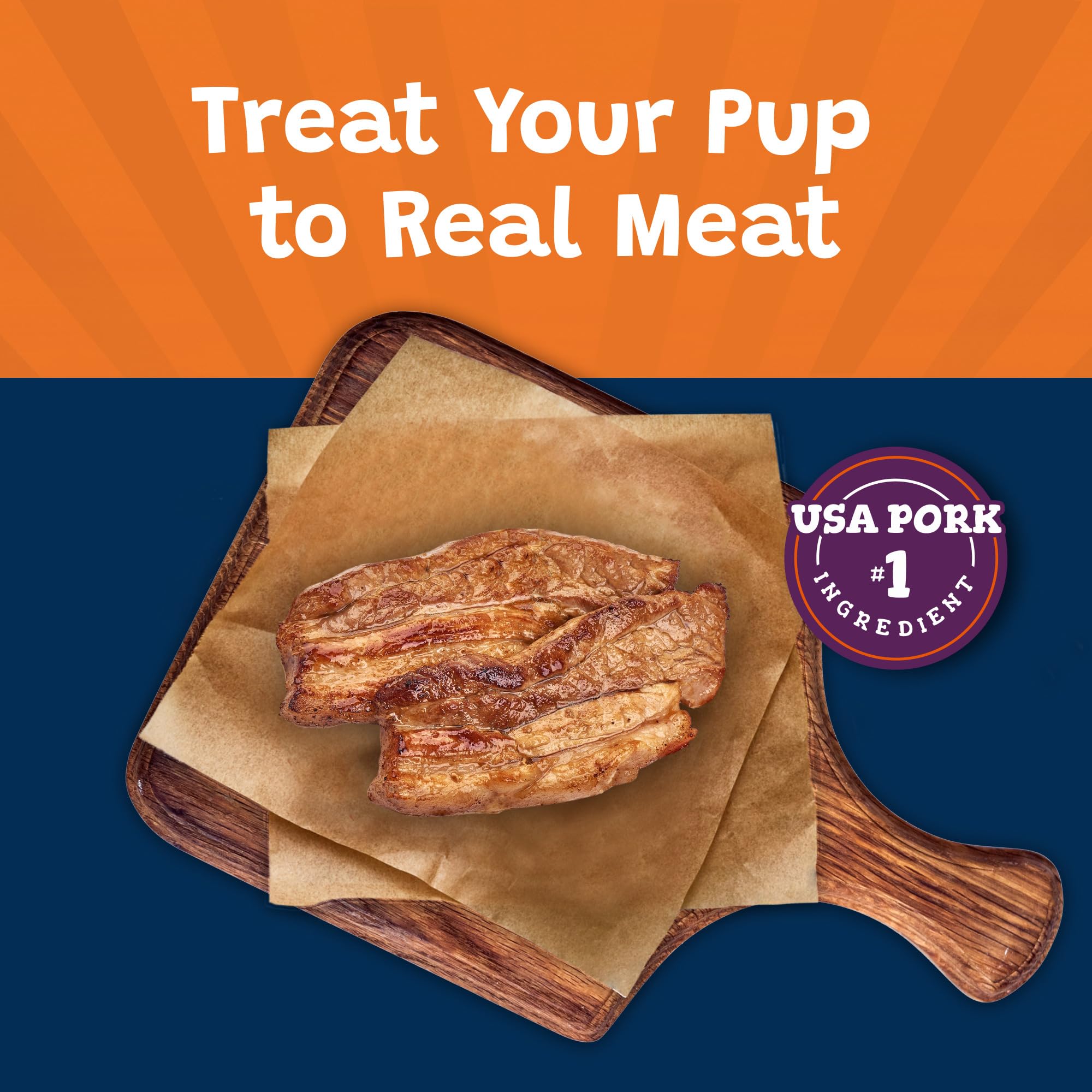 Blue Buffalo Sizzlers Natural Soft Dog Treats with Real USA Pork - Bacon Flavor, 6oz Bag - Healthy Training Rewards & Snacks for Dogs
