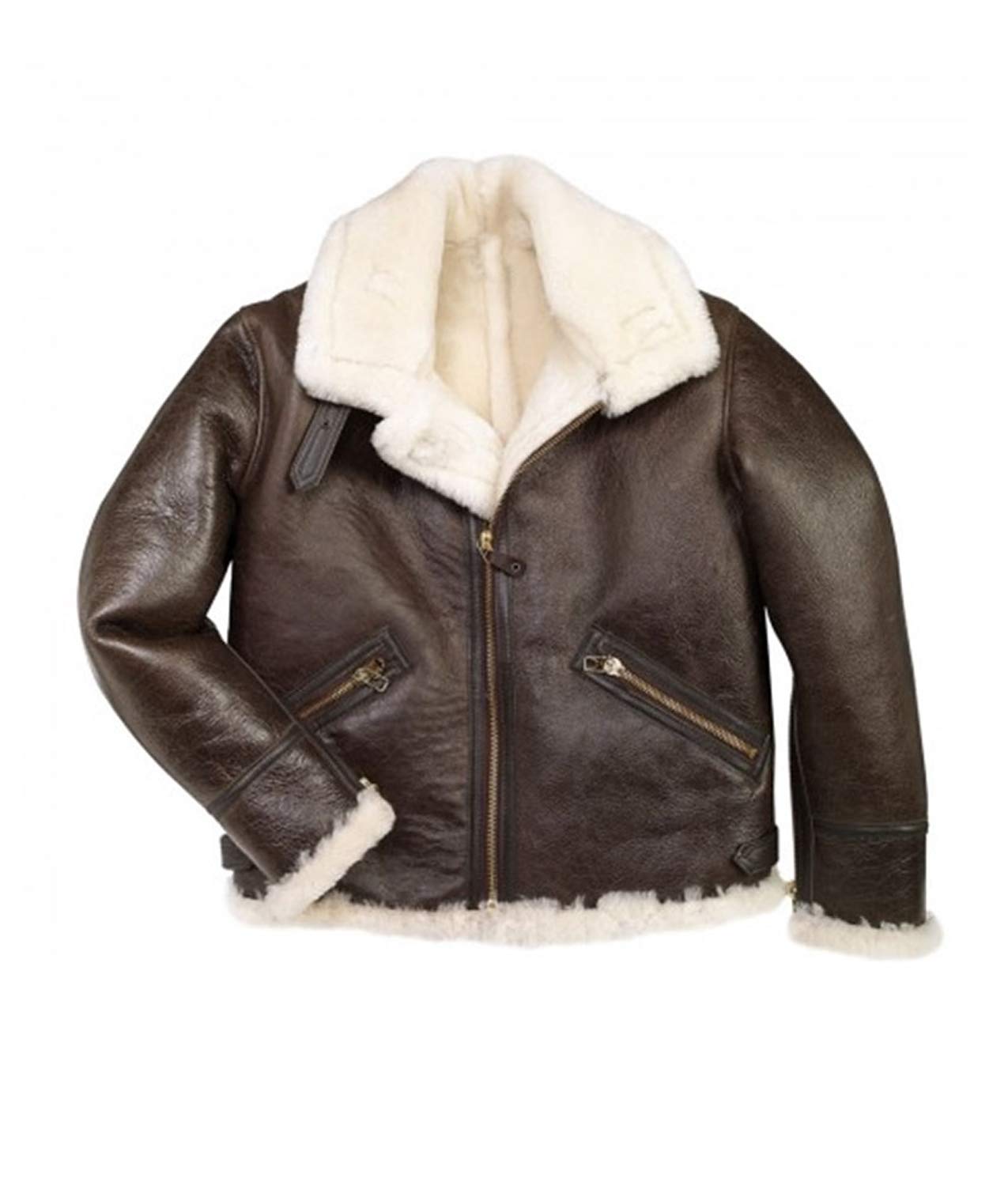 Boys Shearling Collar Leather Bomber Jacket - Warm Winter Coat for Kids | Brown Aviator Style Jacket for Boys | Perfect for Outdoor Play & Cold Weather