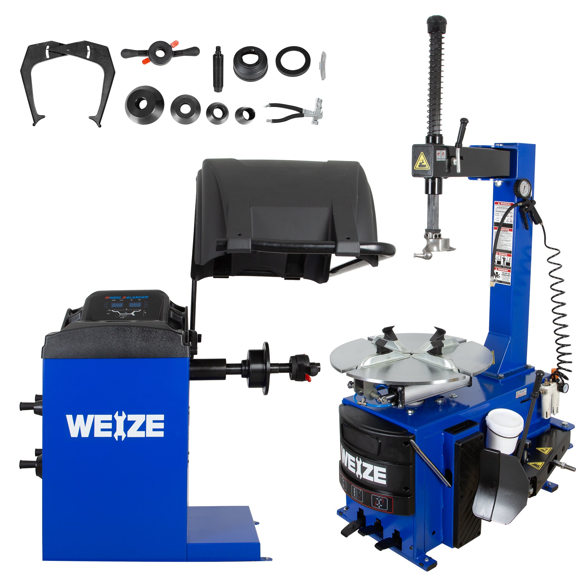 WEIZE Heavy Duty Wheel Balancer Machine - Professional Tire Balancing Equipment with Protective Cover for Auto Repair Shops & DIY Car Maintenance