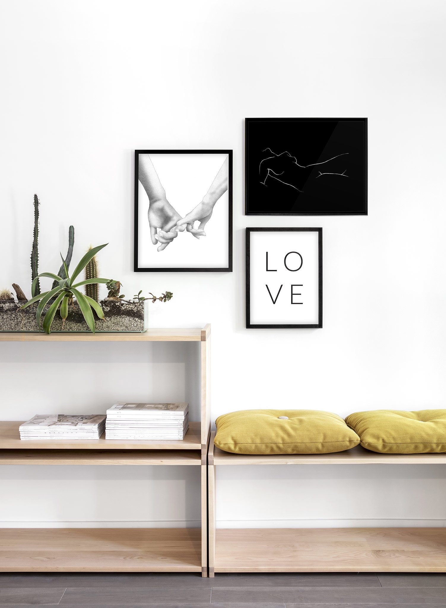 Black Nude Landscape Art Print Poster - Elegant Wall Decor for Living Room, Bedroom & Office