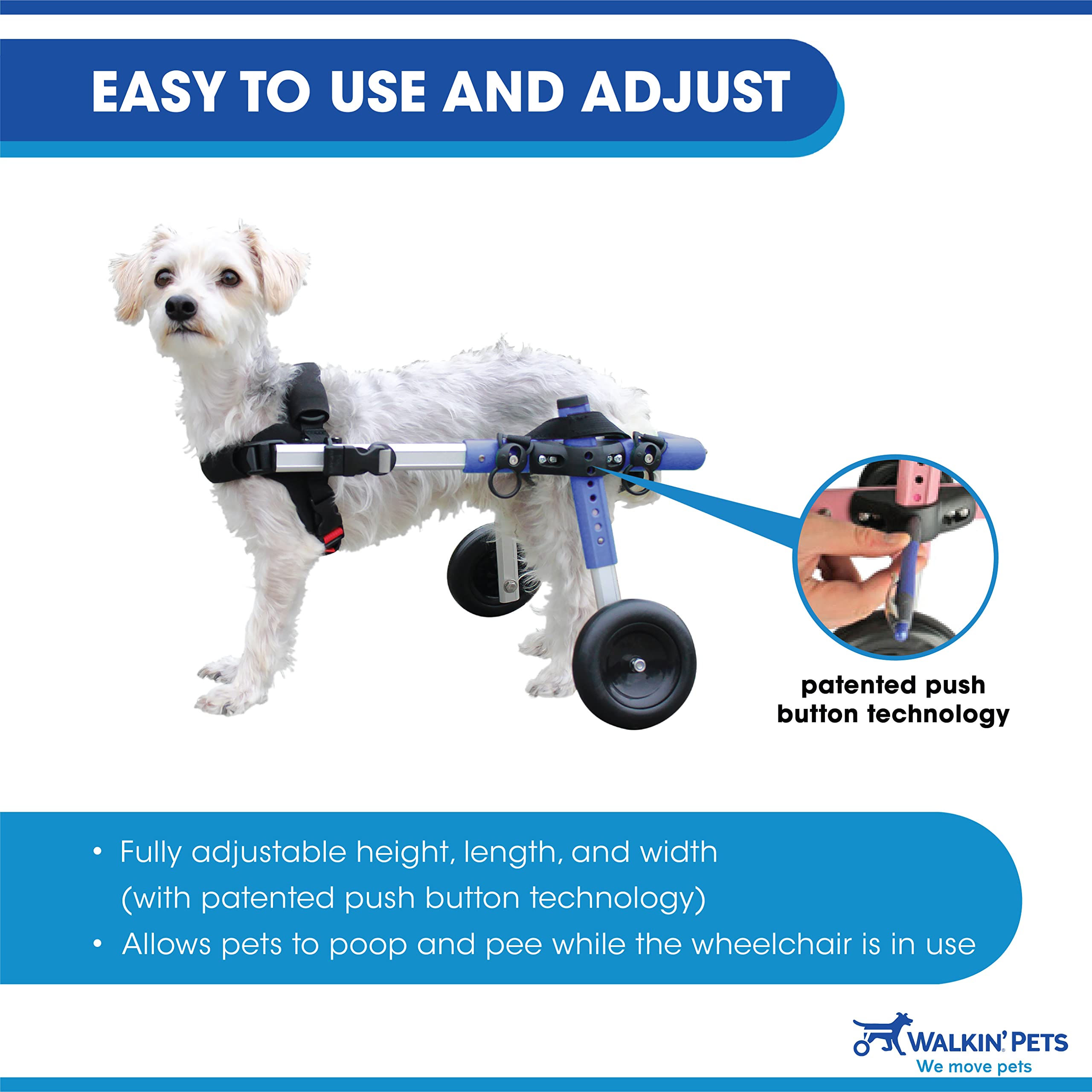 Dachshund Wheelchair for Small Dogs 2-30+ lbs - Vet Approved Rear Leg Support - Adjustable Dog Wheelchair for IVDD, Arthritis & Mobility Issues - Perfect for Walks, Rehabilitation & Daily Activities