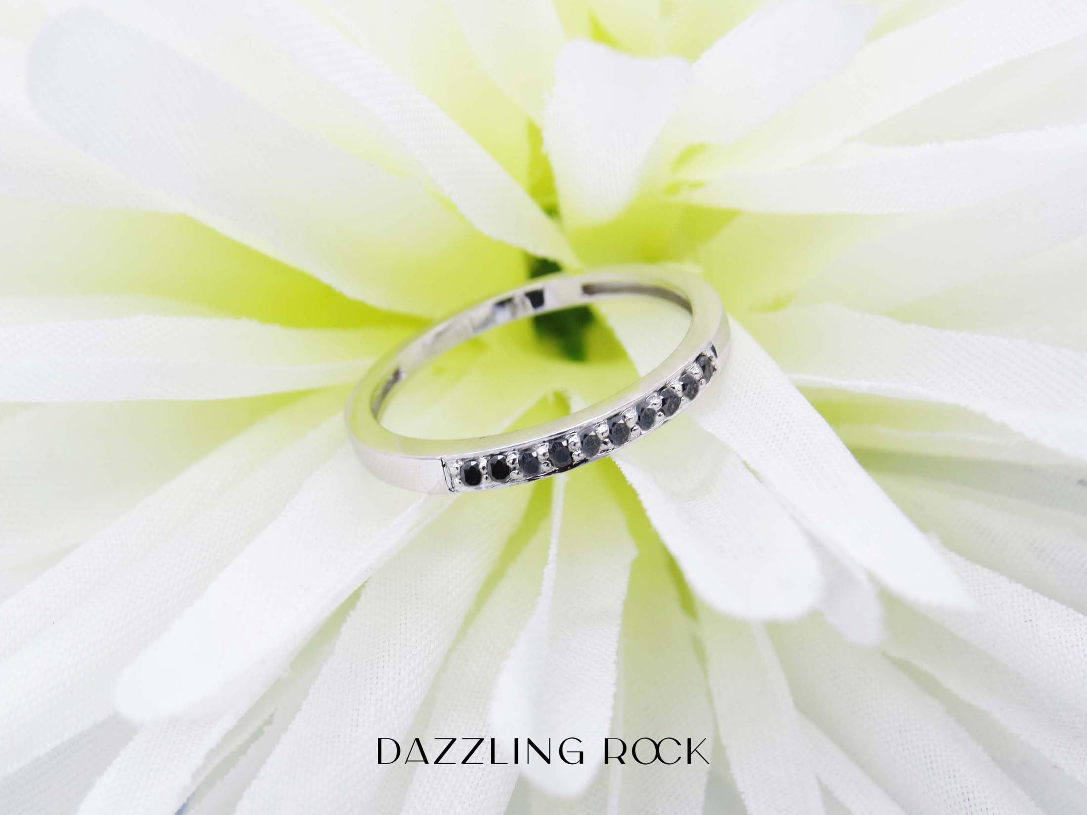 0.15 Cttw Black Diamond Stackable Ring for Women - 18K Solid White Gold Minimalist Wedding Band, Anniversary Gift, Everyday Jewelry | Dazzlingrock Collection