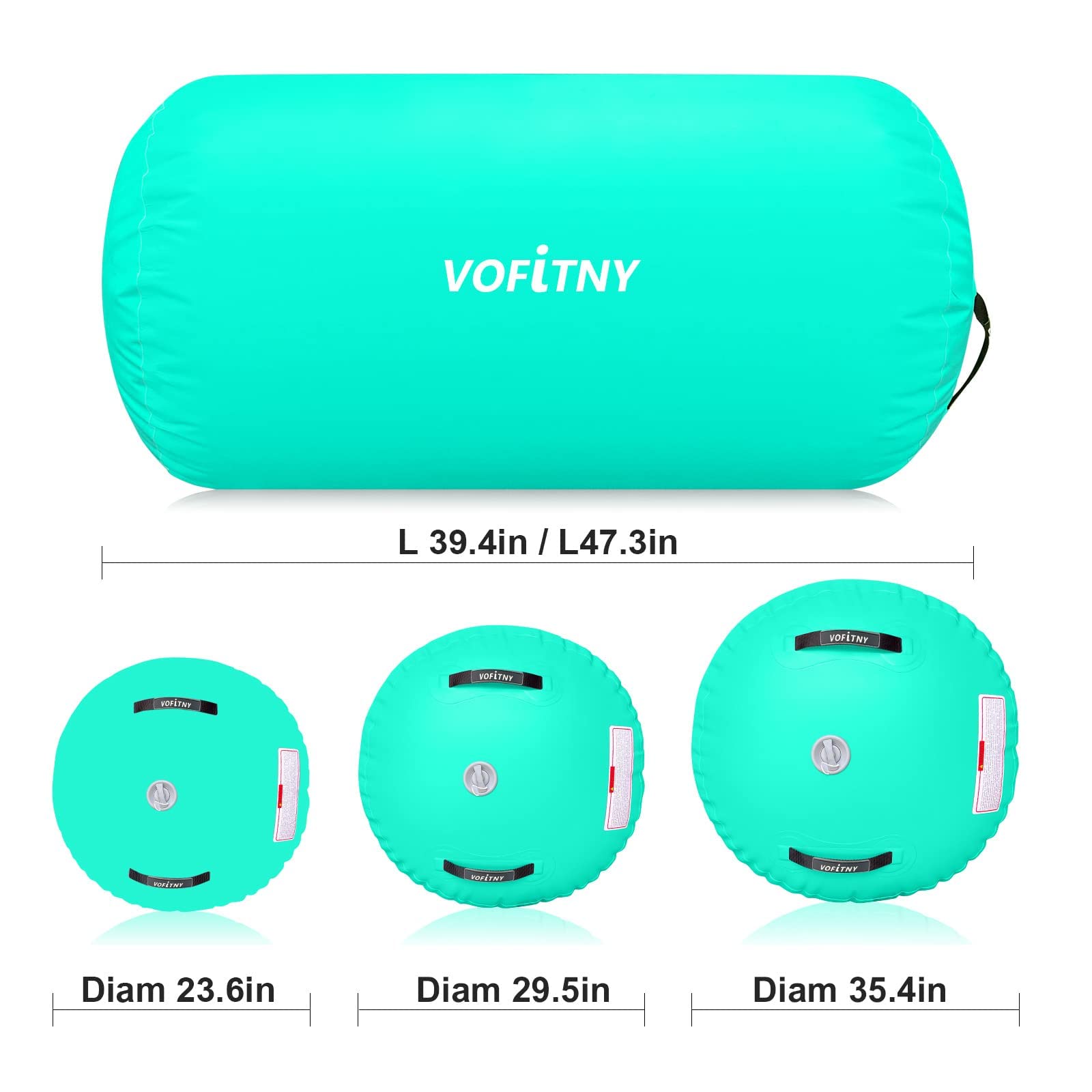 VOFiTNY Inflatable Gymnastics Air Mat - Foldable Tumbling Track with Air Barrel & Octagon Mat | Includes Electric Pump for Home, Gym & Backyard Training | Perfect for Cheerleading, Yoga & Kids Play