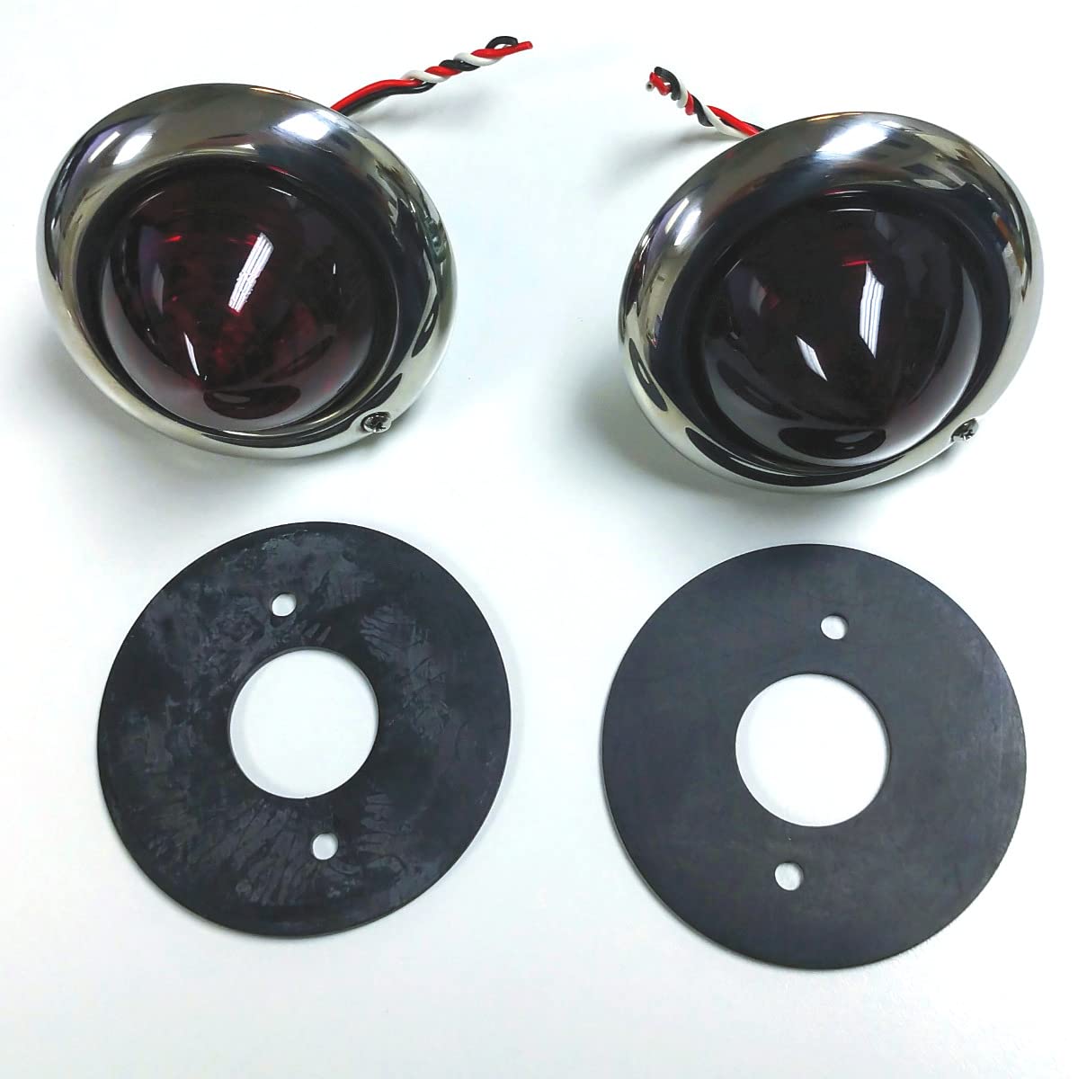(2) Custom Baby Bullet LED Tail Lights - Red/Red Stop Turn Tail Lights for Hot Rods & Street Rods - Perfect for Classic Car Restoration & Custom Builds