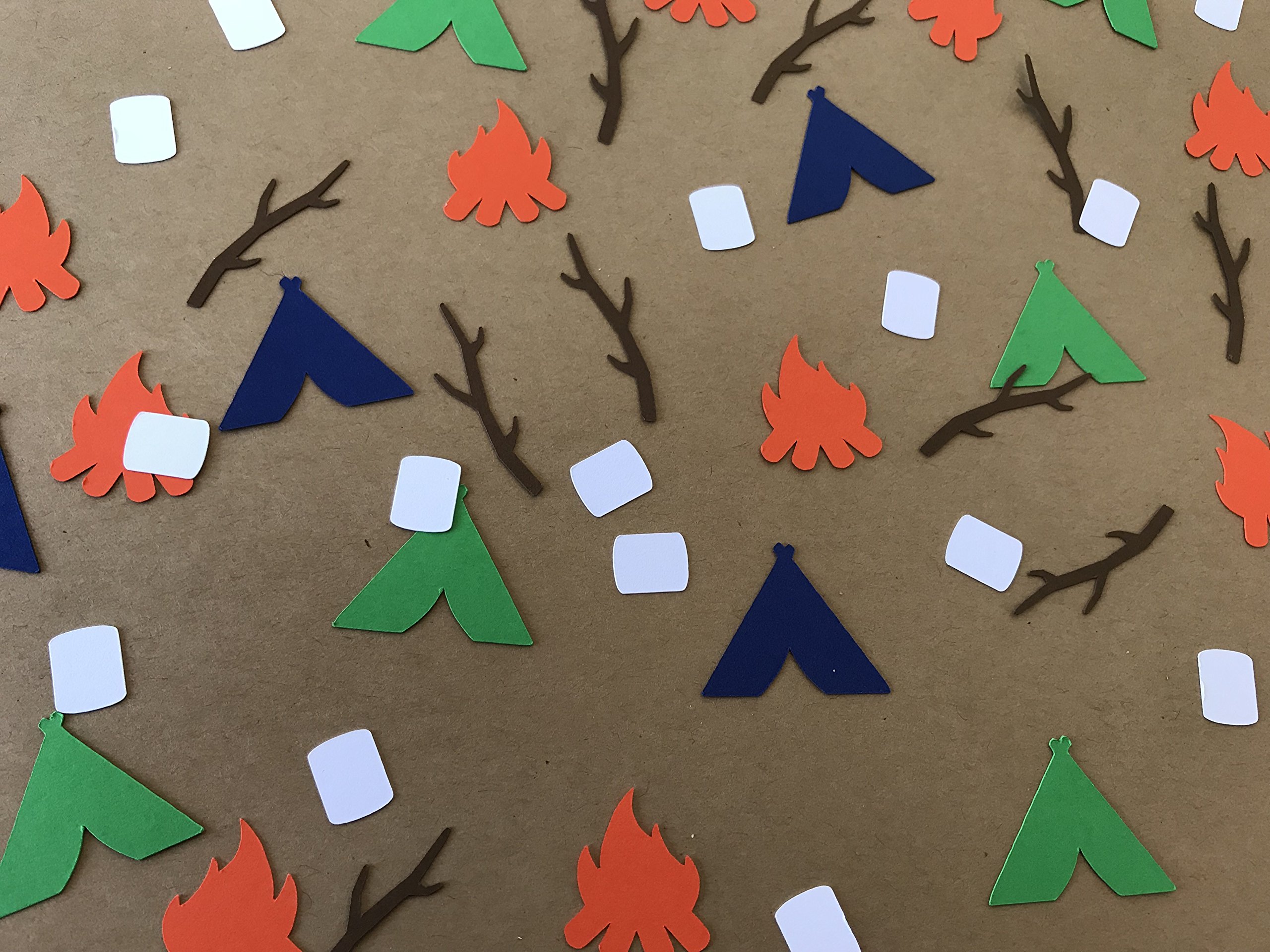 Camping Confetti - 250 Pieces for Camping Birthday Party Decorations, Tent & S'more Themed Party Supplies | Perfect for Outdoor Adventures, Backyard Camping Parties & Themed Events