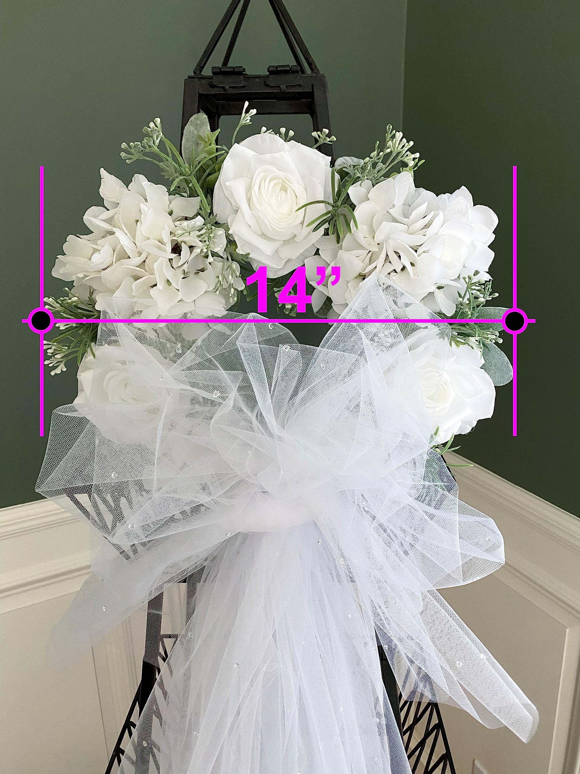 Elegant Bridal Shower Wreath & Wedding Door Hanger - Handmade Grapevine Wreath for Bridal Parties, Wedding Decorations & Home Entrance Decor - Perfect for Bridal Showers, Wedding Receptions & Front Door Greetings