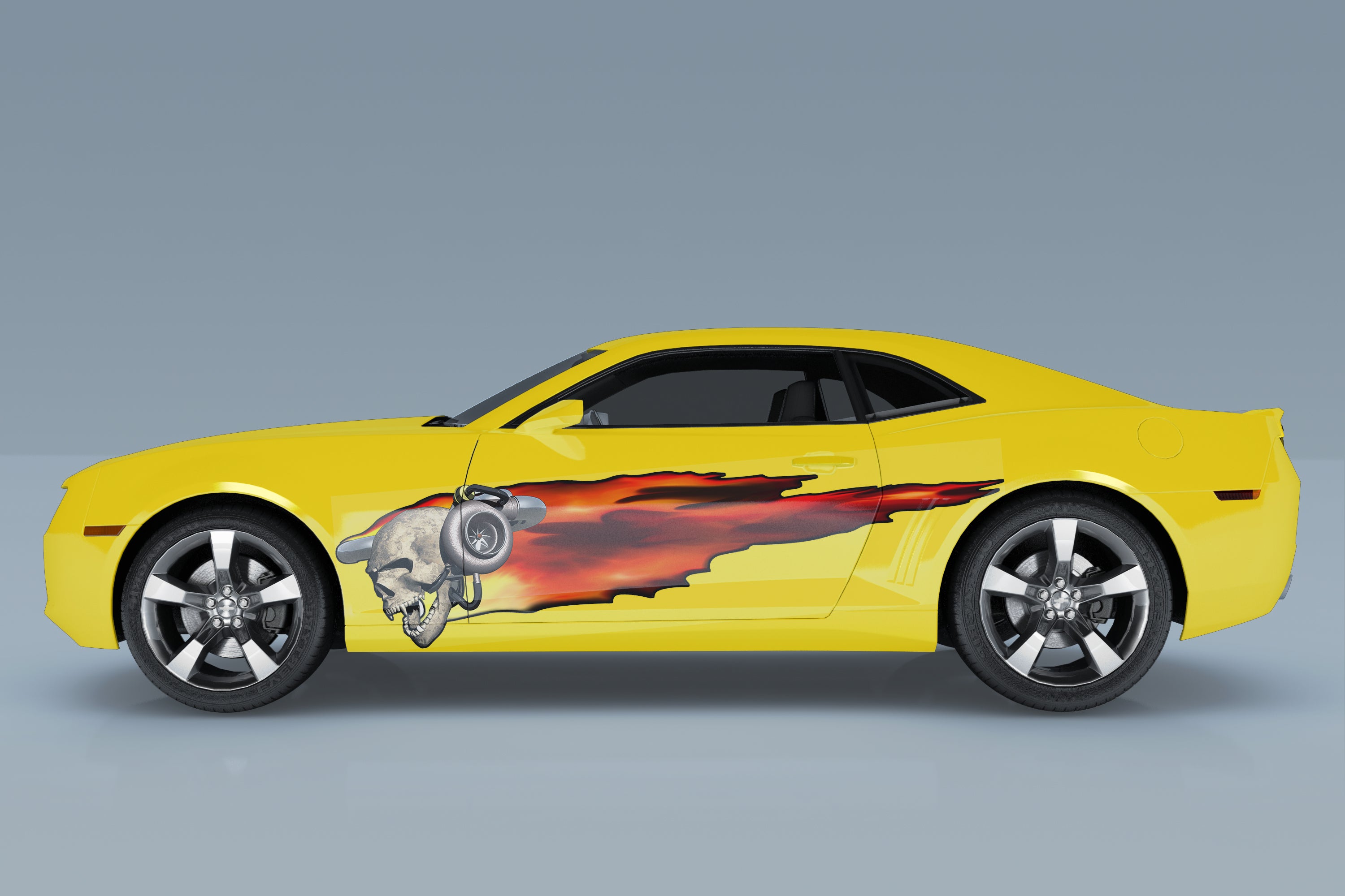 Fire Flames Racing Skull Vinyl Decals for Cars, Trucks & Semi Trailers - High-Quality Automotive Stickers for Custom Vehicle Graphics