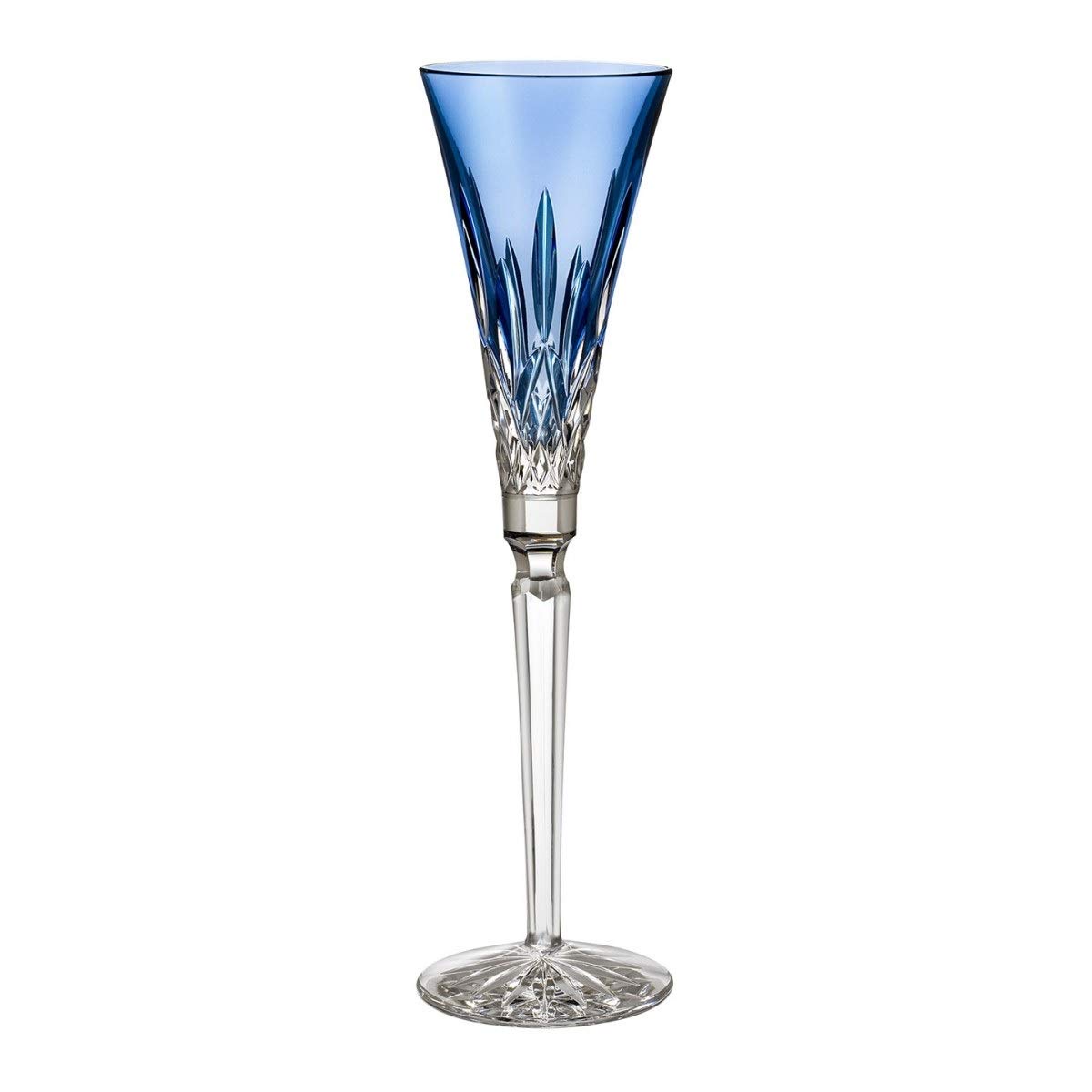 Lismore Jewels Tall Flute Glass - Elegant Sapphire Finish Crystal Wine Glass Set for Champagne & Cocktails - Perfect for Weddings, Parties & Special Occasions