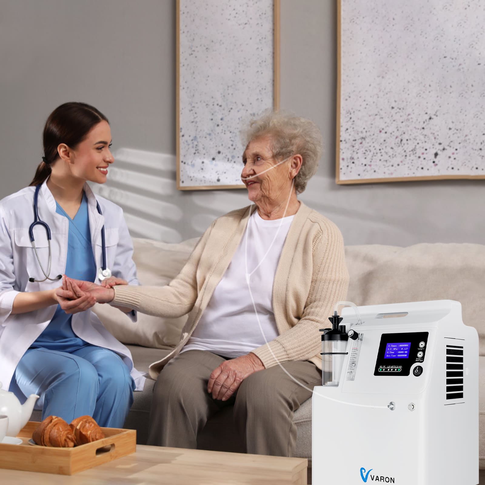 Medical Grade 5L Oxygen Concentrator - 93% Purity, 0.5-5L/min Continuous Flow - Home Use for COPD, Sleep Apnea & Respiratory Support - Quiet & Reliable Oxygen Therapy Device
