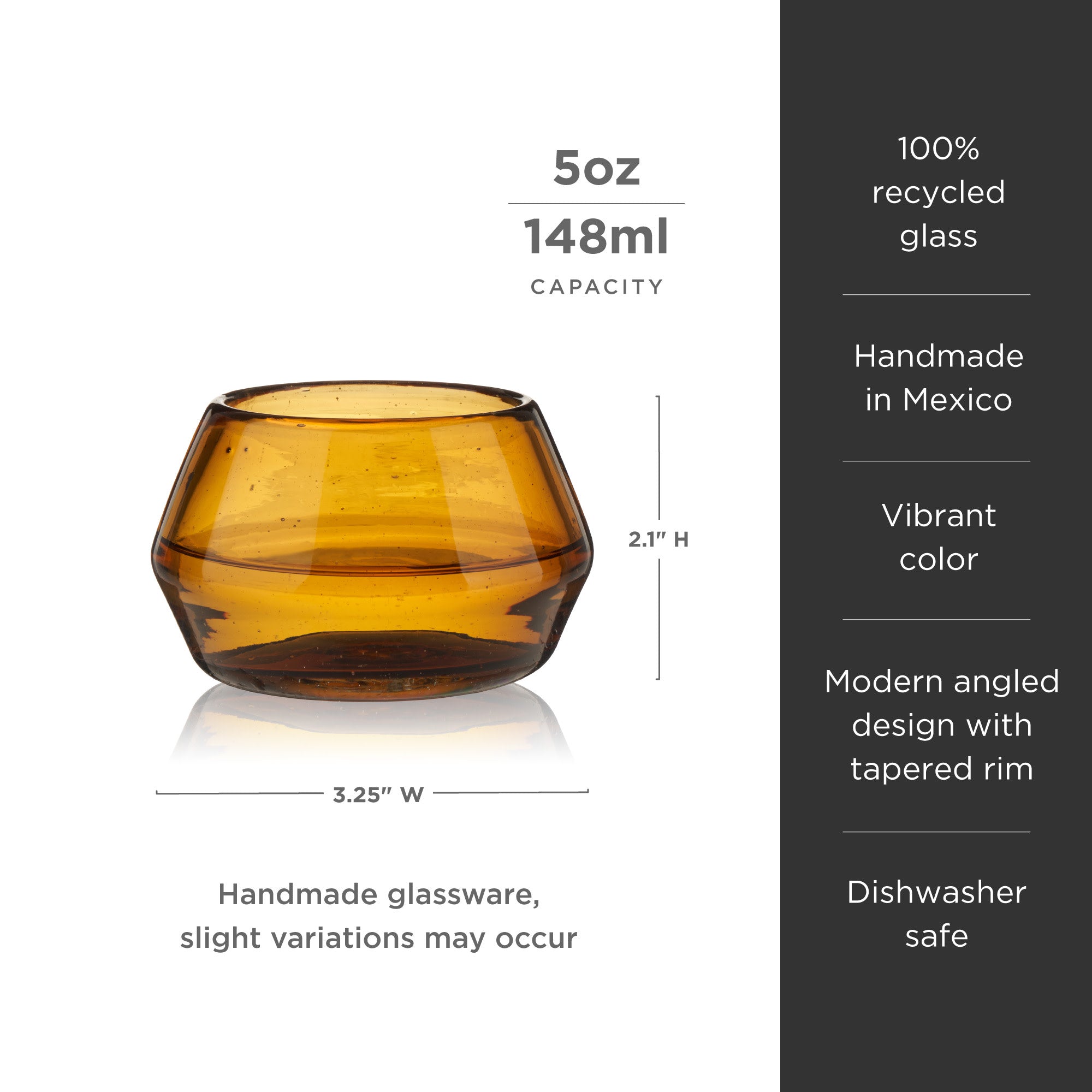 Premium Amber Tequila Copita Glass Set - Authentic Mexican Style for Sipping Tequila, Mezcal & Spirits - Perfect for Tasting, Gifting & Home Bar Decor