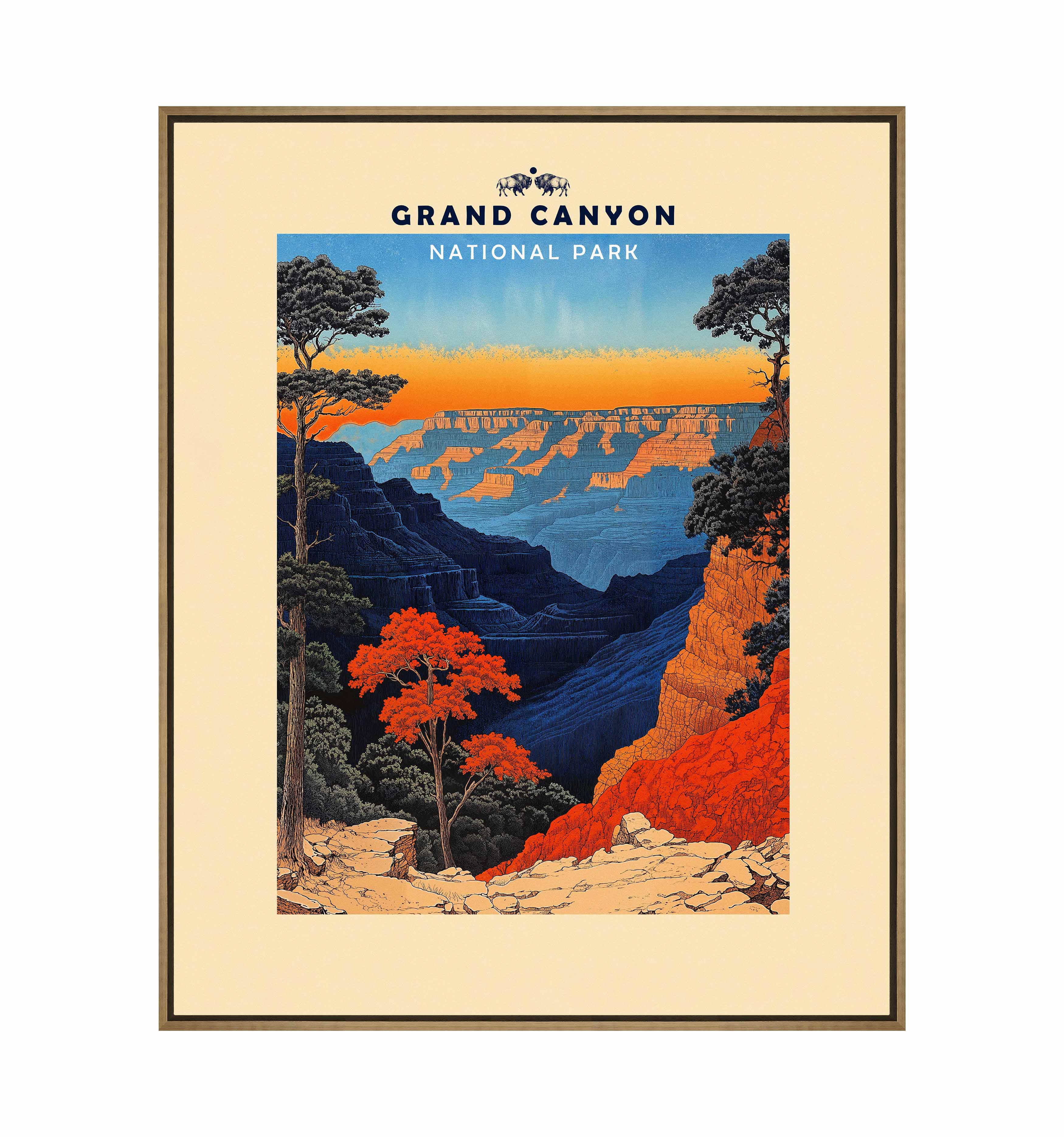 Grand Canyon Landscape Gallery Wrapped Canvas Wall Art - Perfect for Living Room, Bedroom & Office Decor