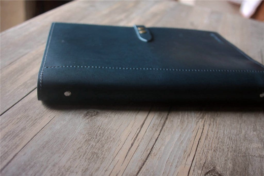 Custom Blue Leather Zipper Organizer - Personalized Name Engraving - Perfect for Travel, Office & Daily Essentials Storage