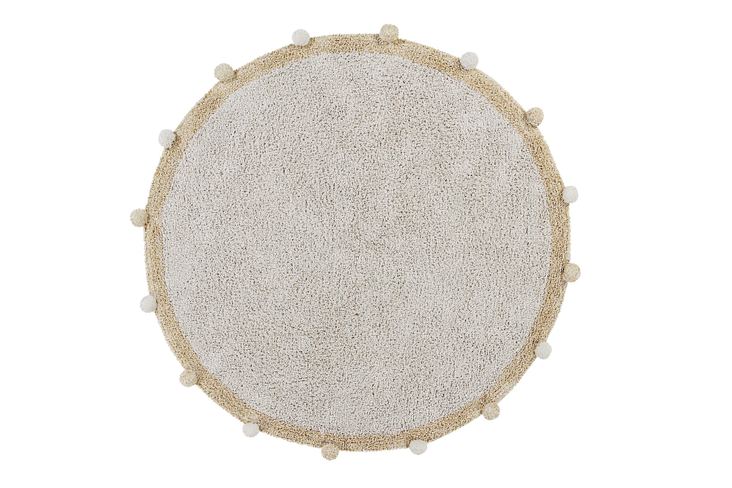 Lorena Canals USA Washable Rug - Bubbly Natural Honey Color 4x4ft | Eco-Friendly & Machine Washable | Perfect for Living Room, Bedroom & Nursery Decor