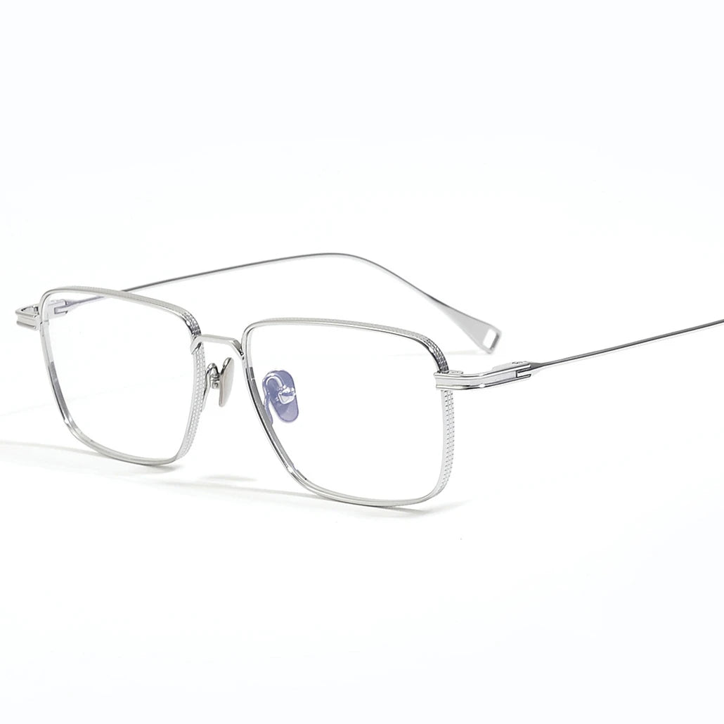 Premium Black Titanium Square Eyeglasses for Men & Women - Lightweight, Durable Full Rim Frames - Perfect for Work, Reading & Fashion Accessories