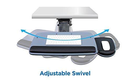 Mount-It! Adjustable Under Desk Keyboard Tray with Ergonomic Wrist Rest - 17.25