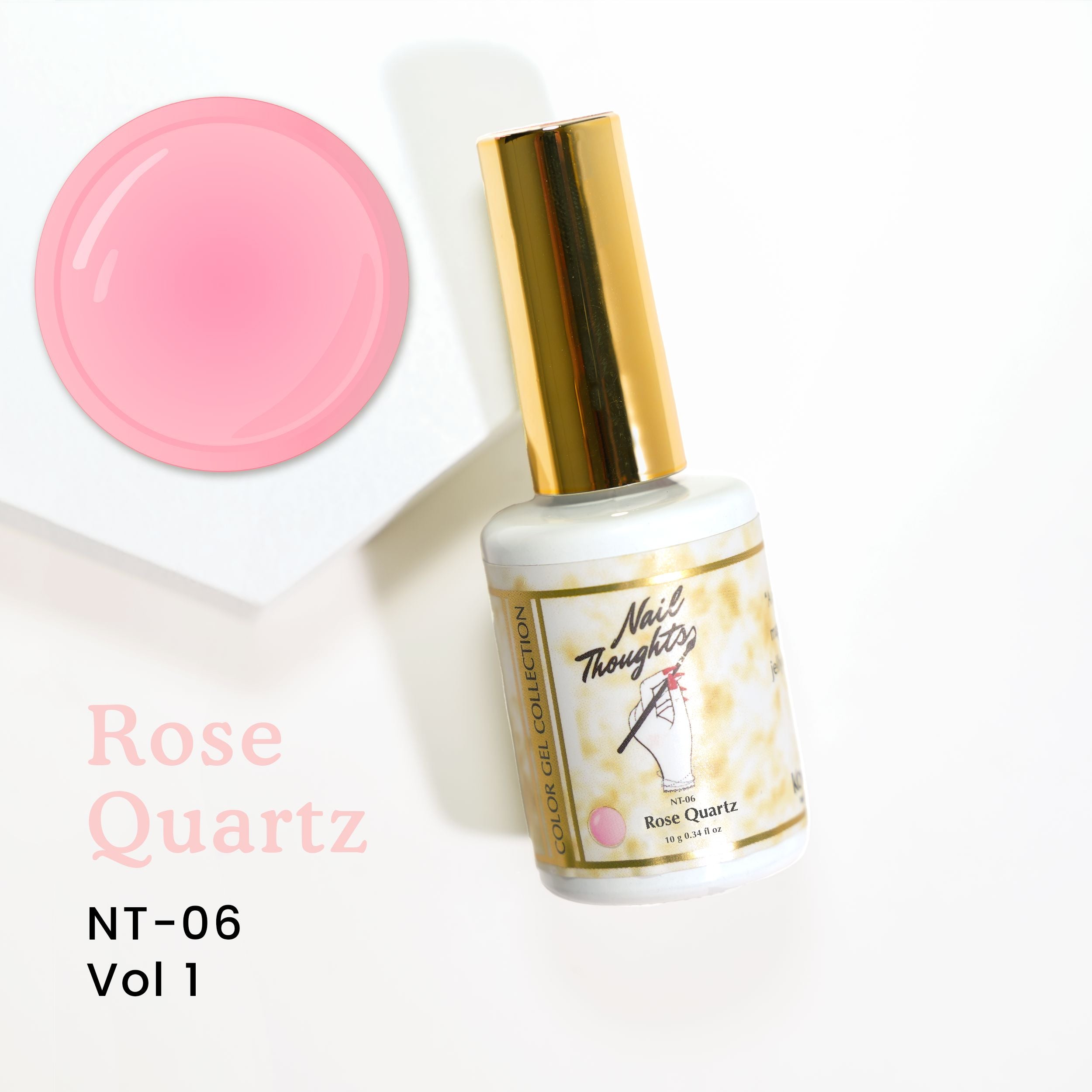Nail Thoughts NT 06 Rose Quartz Nail Polish - Vegan & Cruelty-Free Gel Polish for Salon-Quality Manicures at Home | Perfect for Weddings, Parties & Everyday Wear