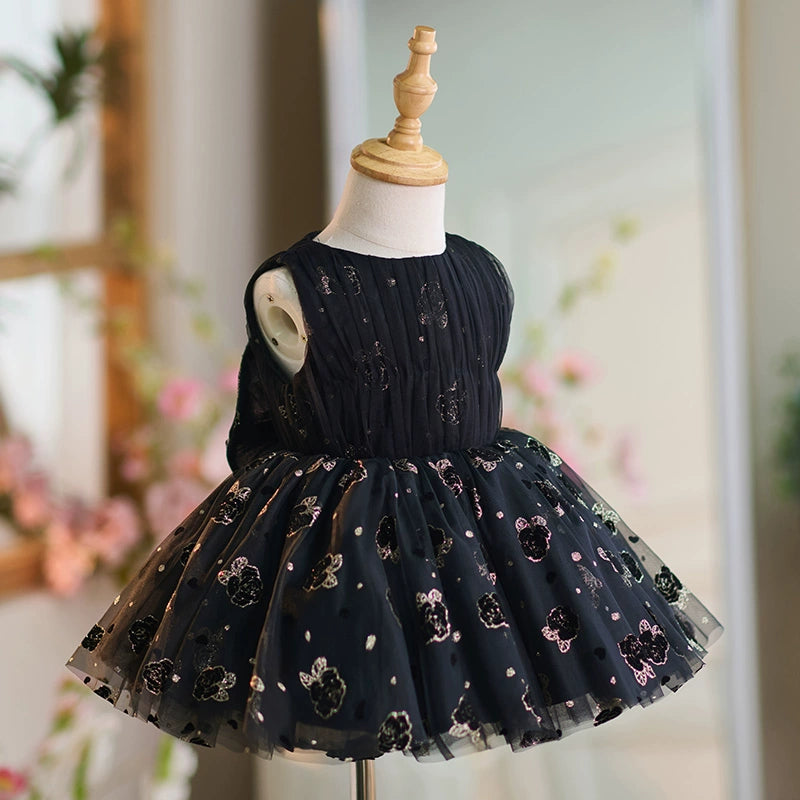 Black Girls Christmas Dress - Elegant Princess Party Gown for Kids | Holiday Photo Shoot, Pageant & Special Occasion Wear