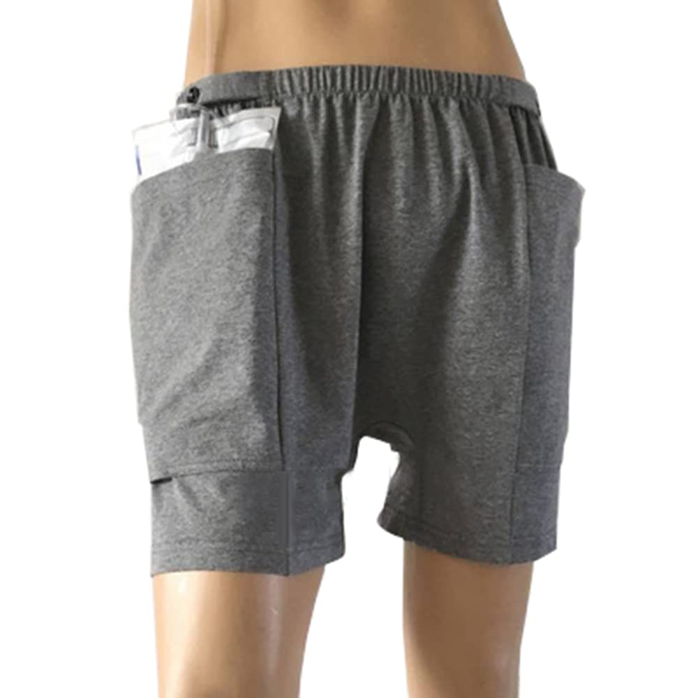 Nephrostomy Bag Shorts with Catheter Leg Bag Holder - Ostomy Support Underwear for Drainage Bag Care | Comfortable Medical Clothing for Daily Use & Post-Surgery Recovery