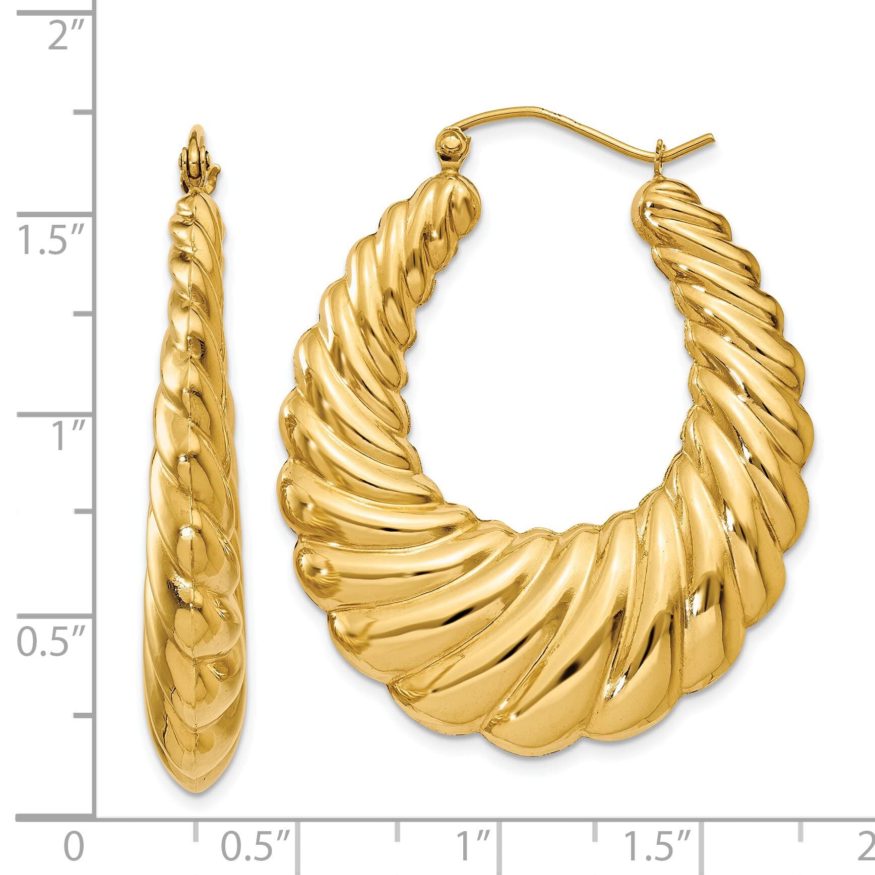 14K Yellow Gold Hoop Earrings - Classic Polished Circle Earrings for Women | Perfect for Everyday Wear, Date Nights & Special Occasions
