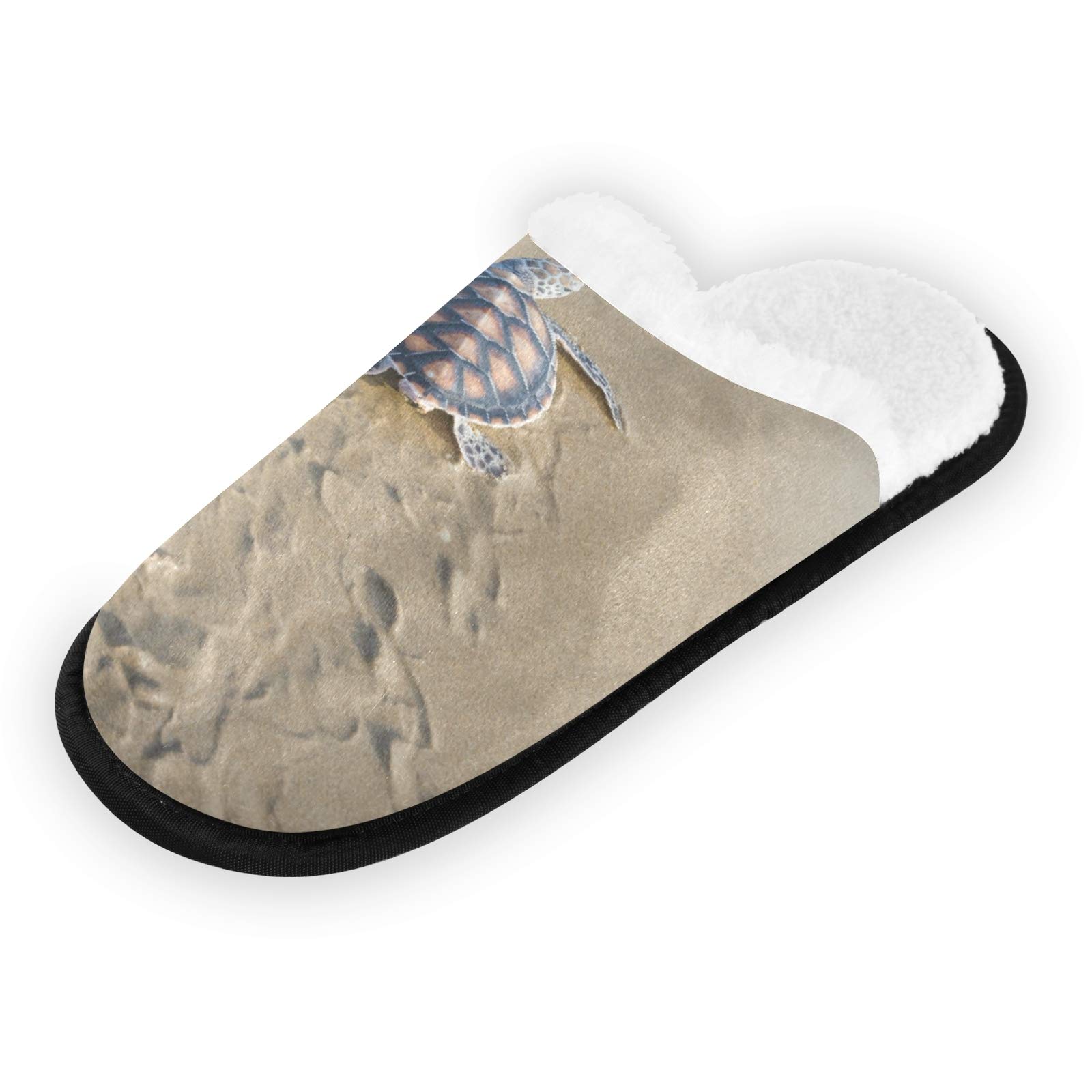 ALAZA Sea Turtle Print Non-Slip Beach Sandals - Comfortable Home & Hotel Slippers for Men & Women - Perfect for Spa, Bedroom, Travel and Beach Vacations