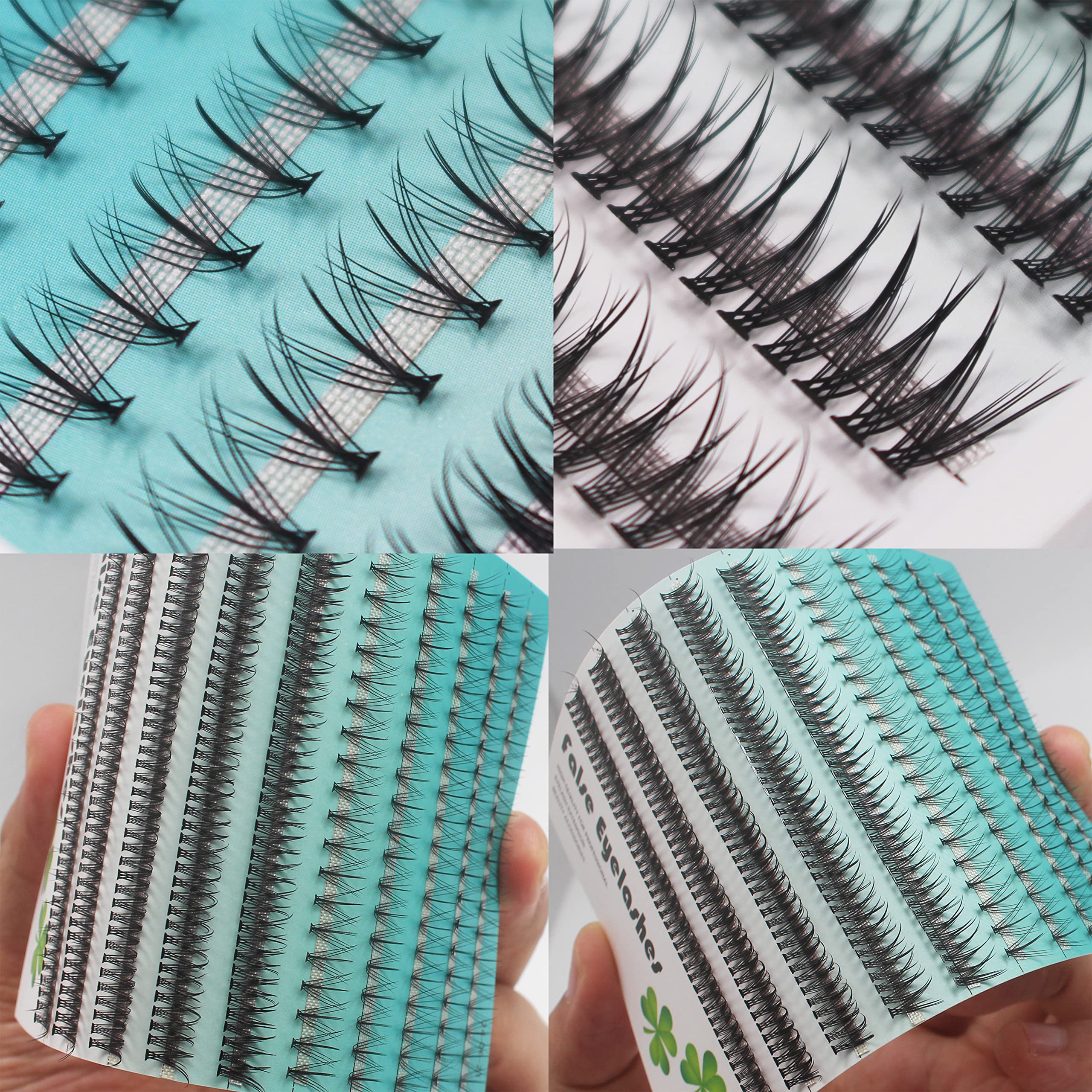 Natural Soft False Eyelashes Cluster - 310 Pcs D Curl Fishtail Flower Fairy Lashes (8-16mm, 2 Style Mixed) for Eye Extension & Grafting | Perfect for Bridal, Party & Daily Makeup Looks