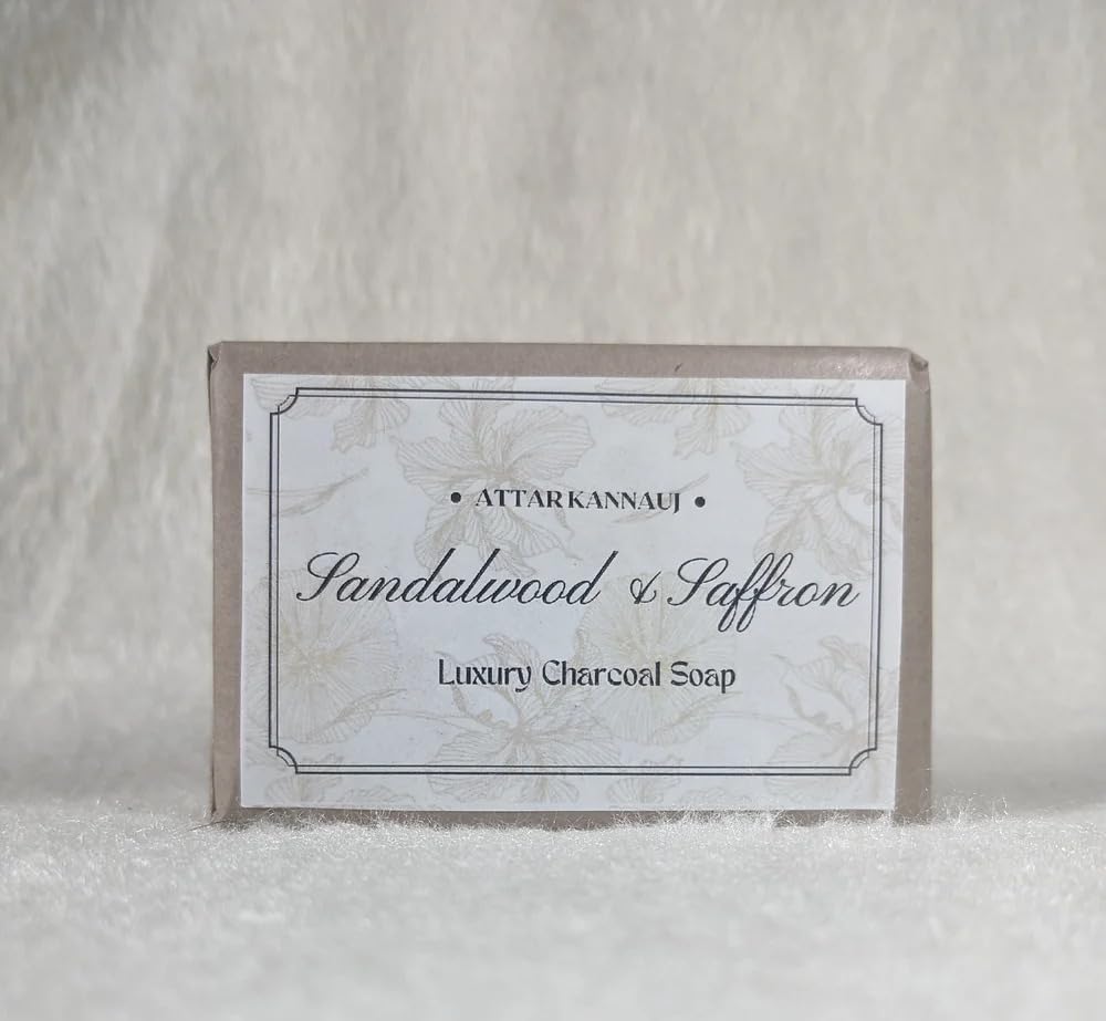 Premium Ayurvedic Sandalwood Soap - Handmade Luxury Bath Soap with Natural Attar for Glowing Skin (135g) | Moisturizing & Aromatherapy for Spa, Meditation & Gift Giving