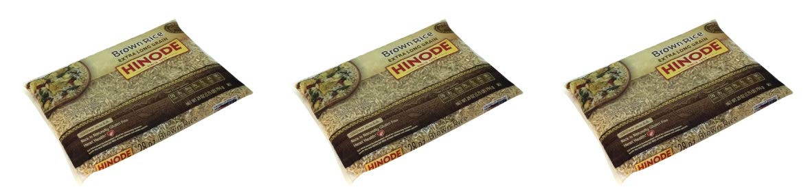 Premium Organic Hinode Brown Rice - 28 oz (Pack of 3) | Whole Grain, Non-GMO, Gluten-Free | Perfect for Meal Prep, Healthy Cooking & Vegan Diets