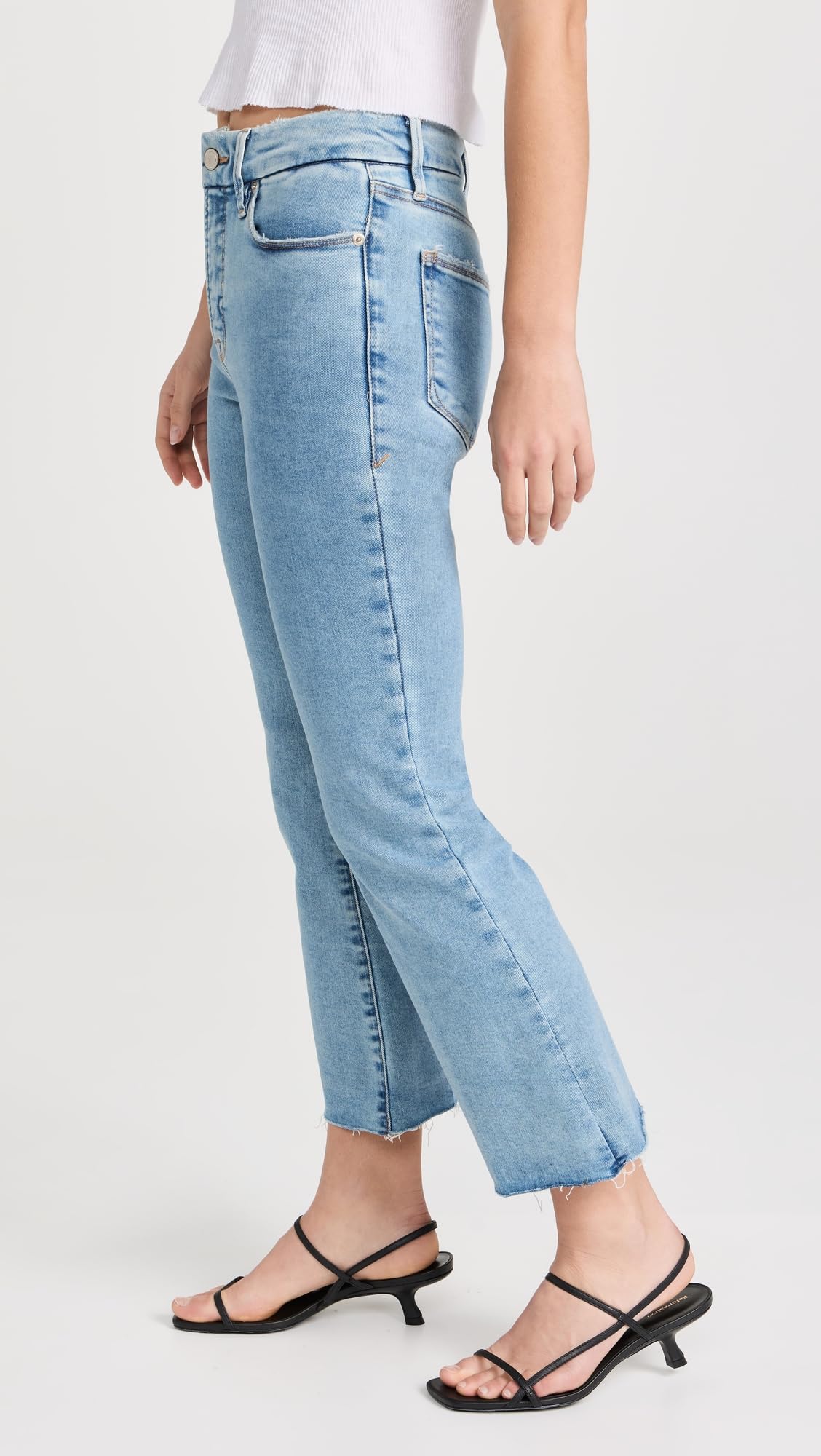 Good American Women's Good Legs Crop Mini Bootcut Jeans - High Waisted Stretch Denim Pants for Casual & Night Out | Perfect for Date Nights, Parties & Everyday Wear