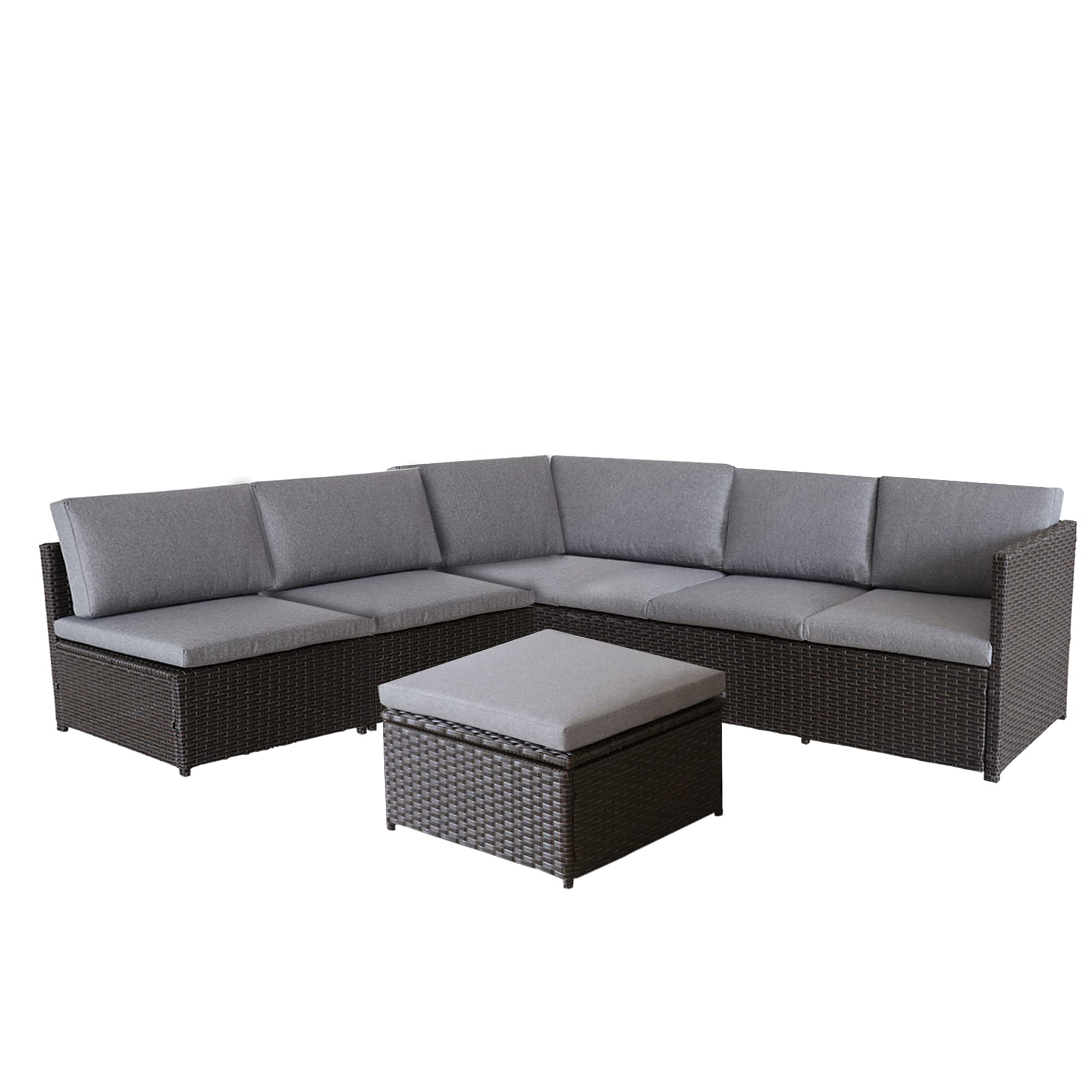 Northlight 4-Piece Savannah Resin Wicker Outdoor Patio Modular Sectional Set with Cushions - Waterproof & Durable Garden Furniture for Backyard, Poolside & Deck Relaxation