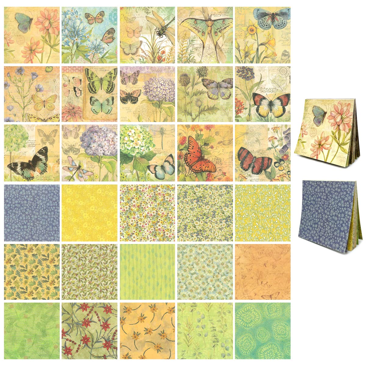 Allydrew Decorative Scrapbook Paper Set - 2 Pack Butterfly & Floral Design for Journaling, Scrapbooking, Card Making, DIY Crafts - Perfect for Memory Books, Gift Wrapping & Home Decor Projects