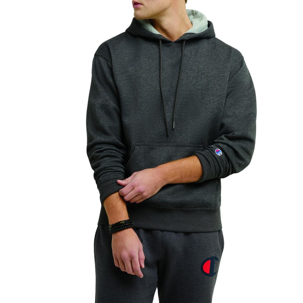 Champion Powerblend Fleece Hoodie for Men - Comfortable Sweatshirt (Regular & Big & Tall Sizes) | Gym, Casual Wear & Outdoor Activities