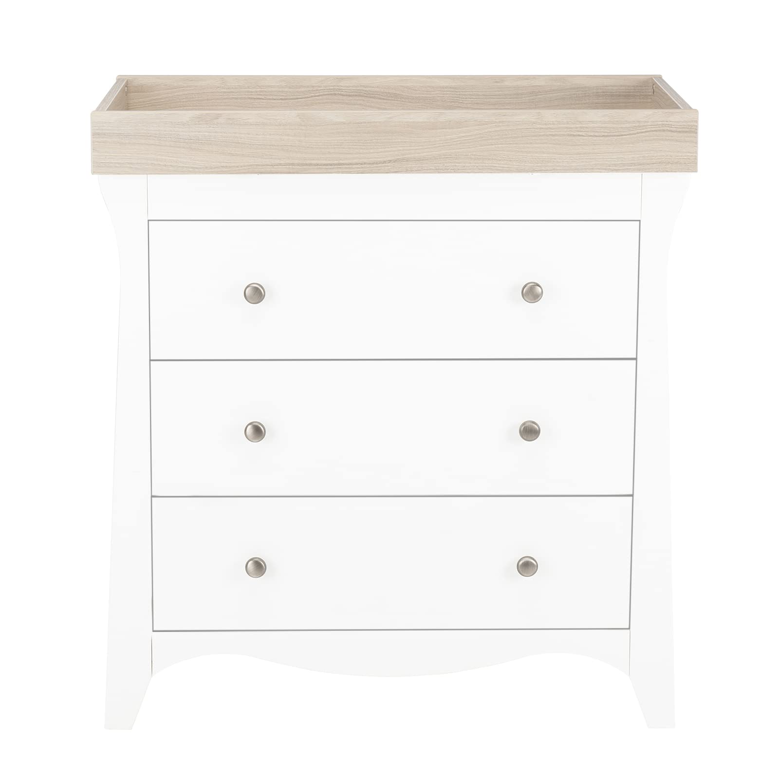 Clara Baby Changing Table with 3 Drawers - 2-in-1 Nursery Dresser & Diaper Changing Station - White & Ash Wood Baby Furniture for Newborns - Perfect for Nursery Organization & Diaper Changes