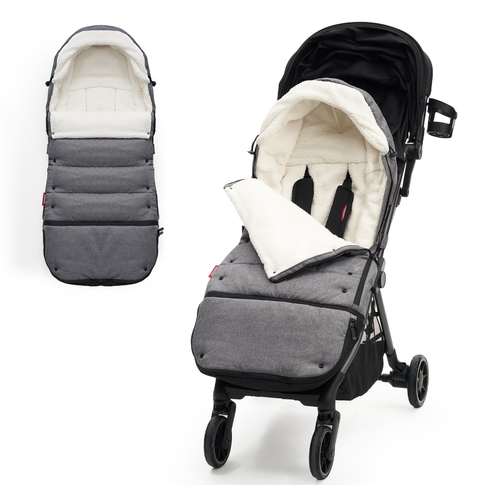 Momcozy Universal Stroller Footmuff - Weatherproof & Warm Winter Bunting Bag with Extendable Cover & Adjustable Buckle | Perfect for Cold Weather Strolls, Baby Walks, and Outdoor Adventures