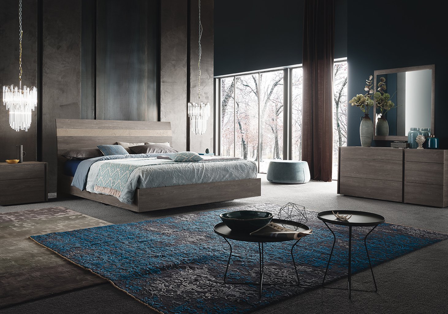 ALF NIZZA Modern Bedroom Furniture Set - Queen Size Bed Frame, Nightstand & Dresser - Stylish Home Decor for Bedrooms, Guest Rooms & Apartments