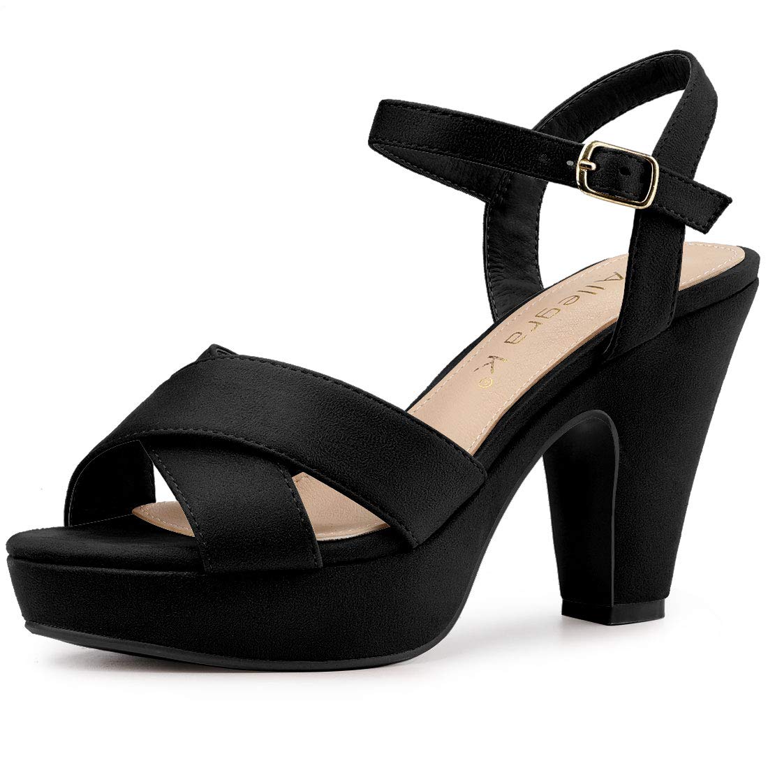 Allegra K Women's Platform Chunky Heel Slingback Sandals - Comfortable High Heel Dress Shoes for Parties, Weddings & Summer Outfits