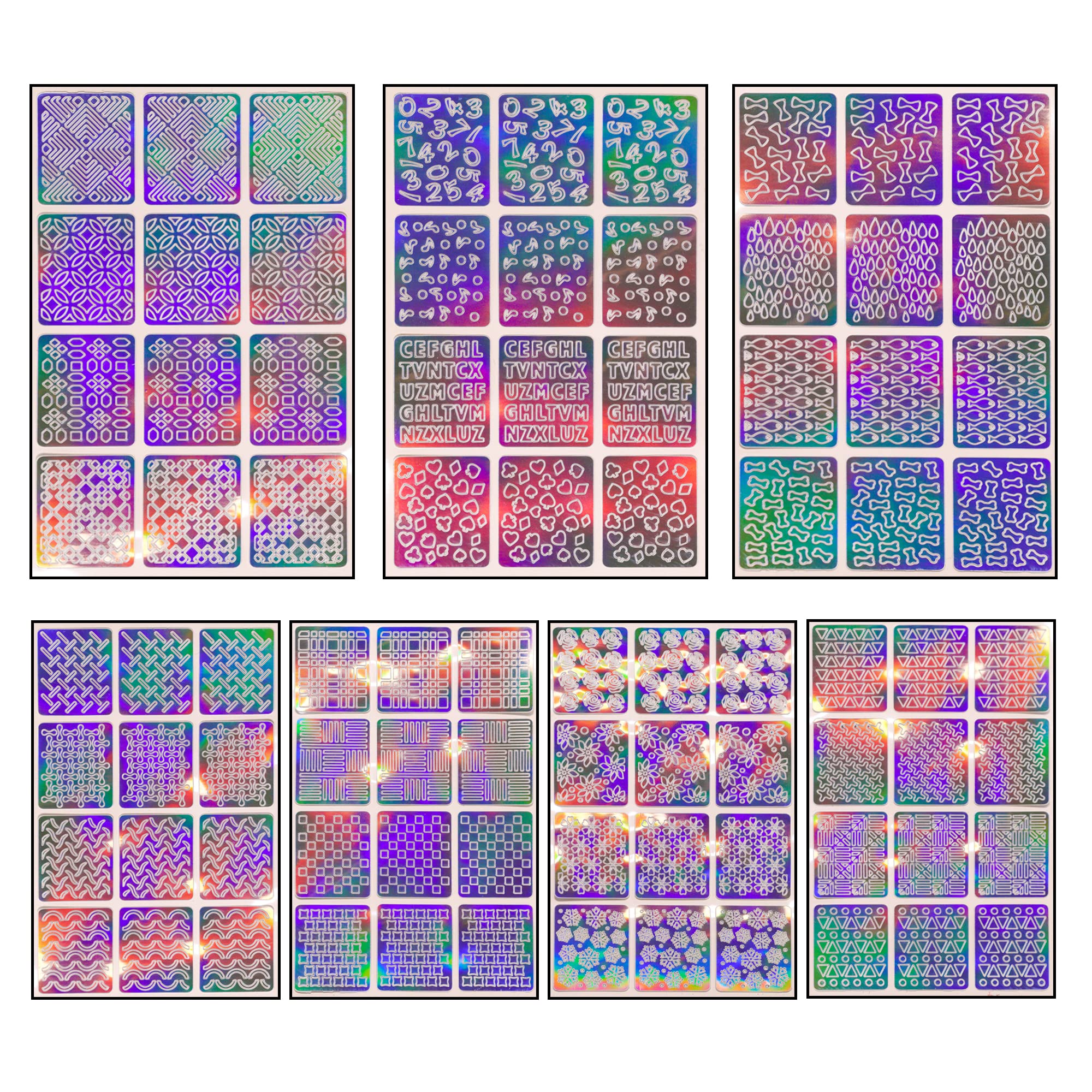 BEROMT Holographic Nail Stickers - 3 Random Designs (BNS1010H) | DIY Nail Art Decals for Home Manicures & Party Nail Decorations
