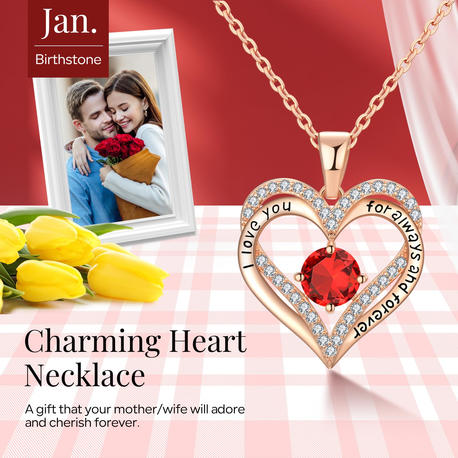 18K Rose Gold Necklaces for Women - Elegant Birthday, Anniversary, Mother's Day & Valentine's Day Gifts for Wife, Girlfriend, Daughter - Perfect for Weddings, Parties & Special Occasions